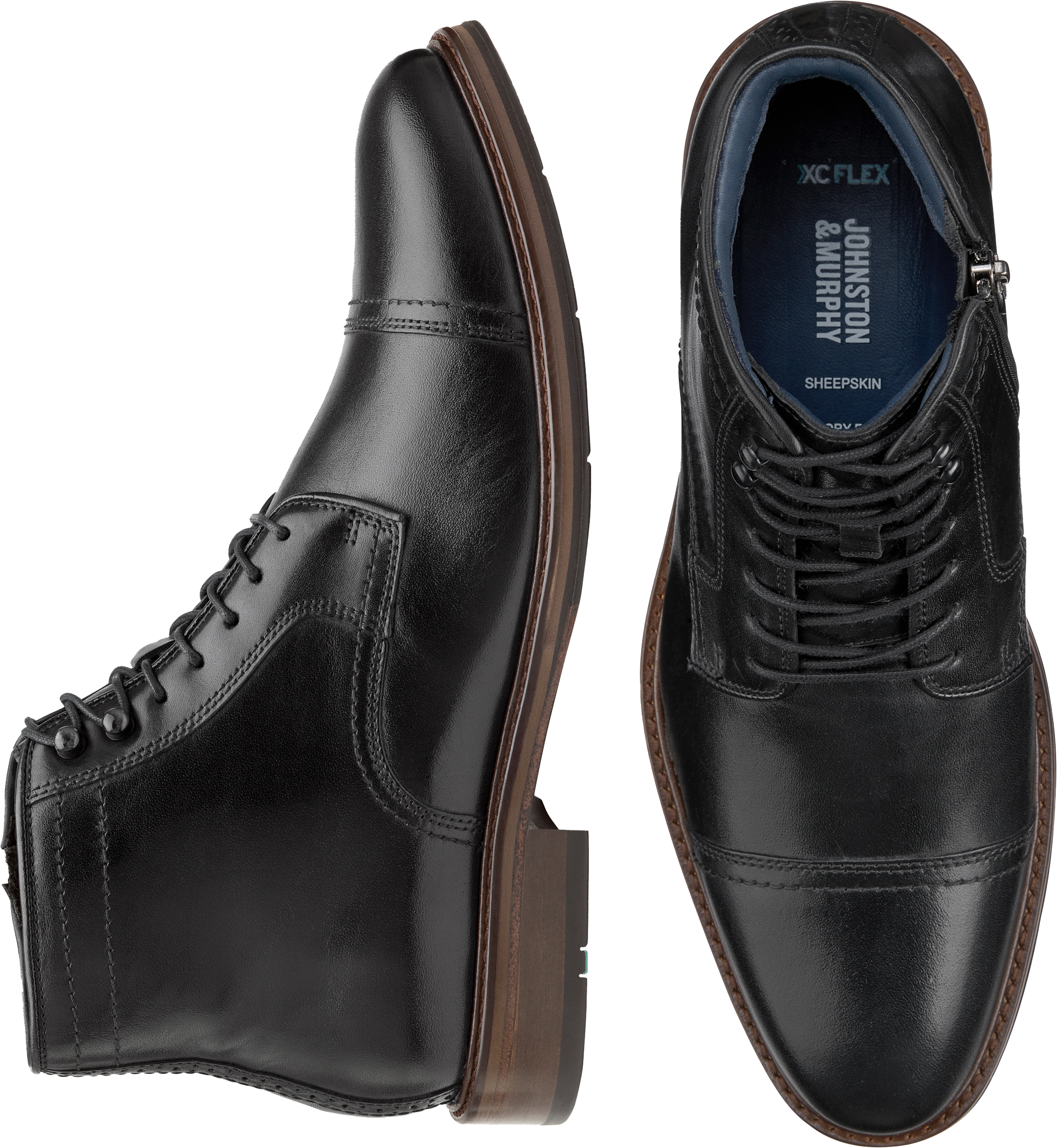 Johnston & Murphy Raleigh Cap Toe Zip-Up Boot, Black - Men's HDN | Men ...