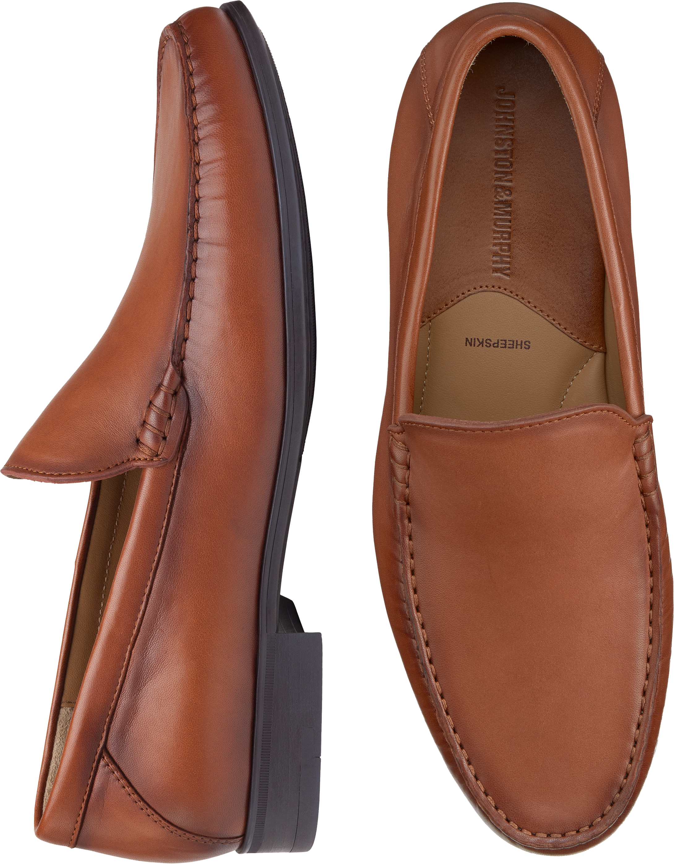 Johnston & Murphy Hawkins Venetian Slip-On Loafers, Cognac