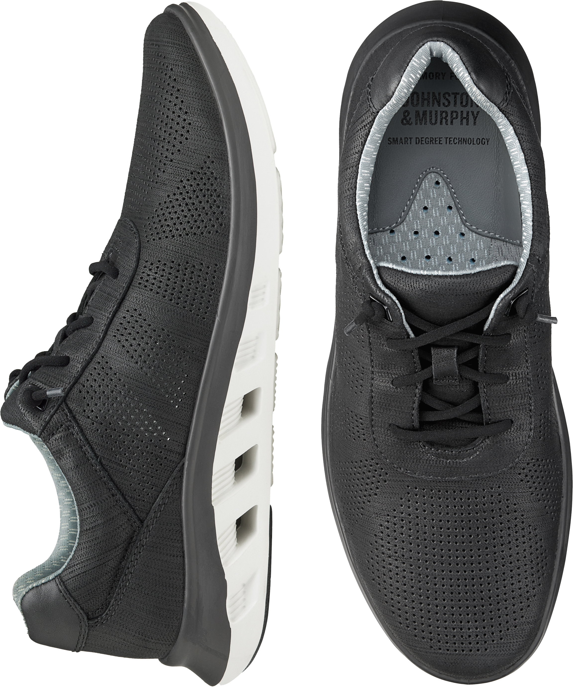 Johnston u0026 Murphy Activate U-Throat Sneakers, Black - Men's Shoes | Men's  Wearhouse