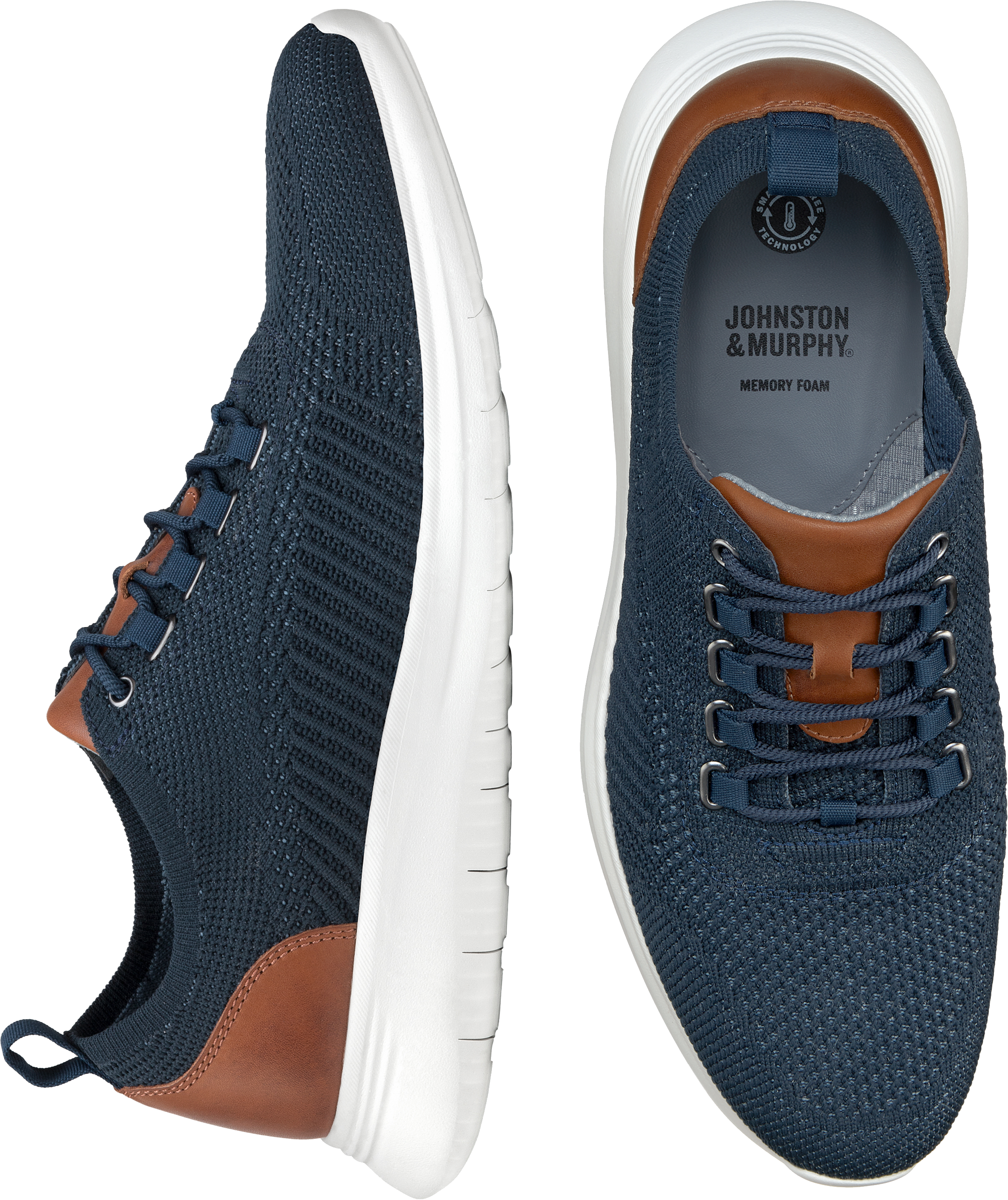 Johnston & Murphy Amherst U-Throat Knit Sneaker, Navy - Men's
