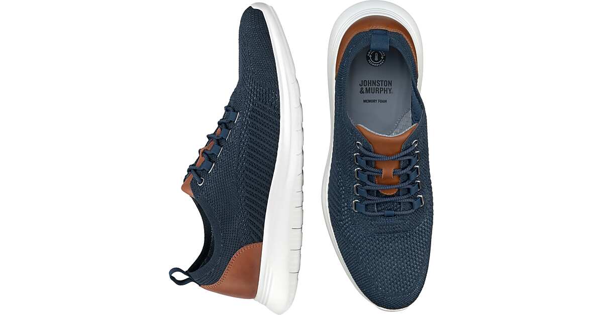 Johnston & Murphy Amherst U-Throat Knit Sneaker, Navy - Men's