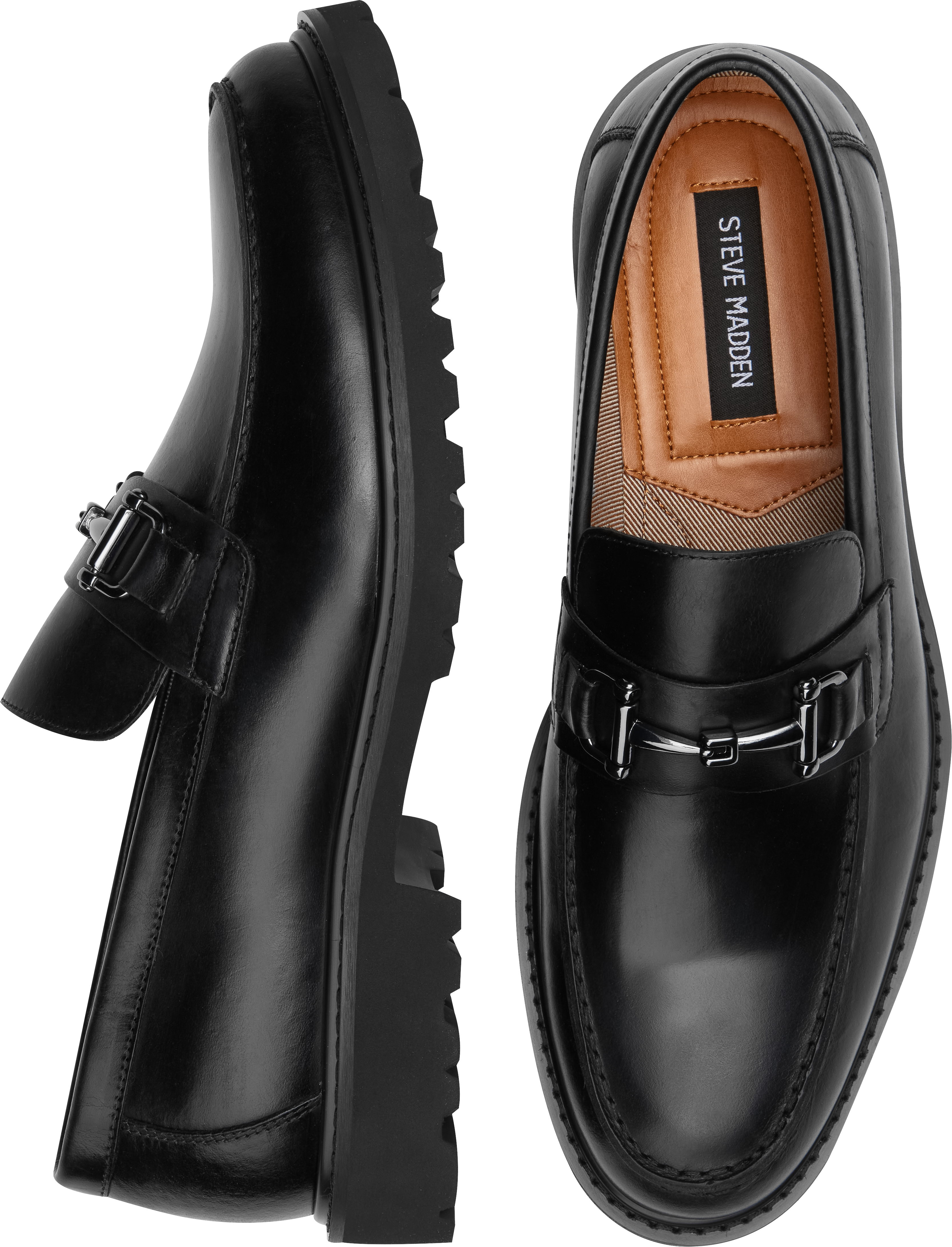 Noble Rico Aliviar Steve Madden Kamran Horsebit Lug Loafers, Black - Men's Shoes | Men's  Wearhouse