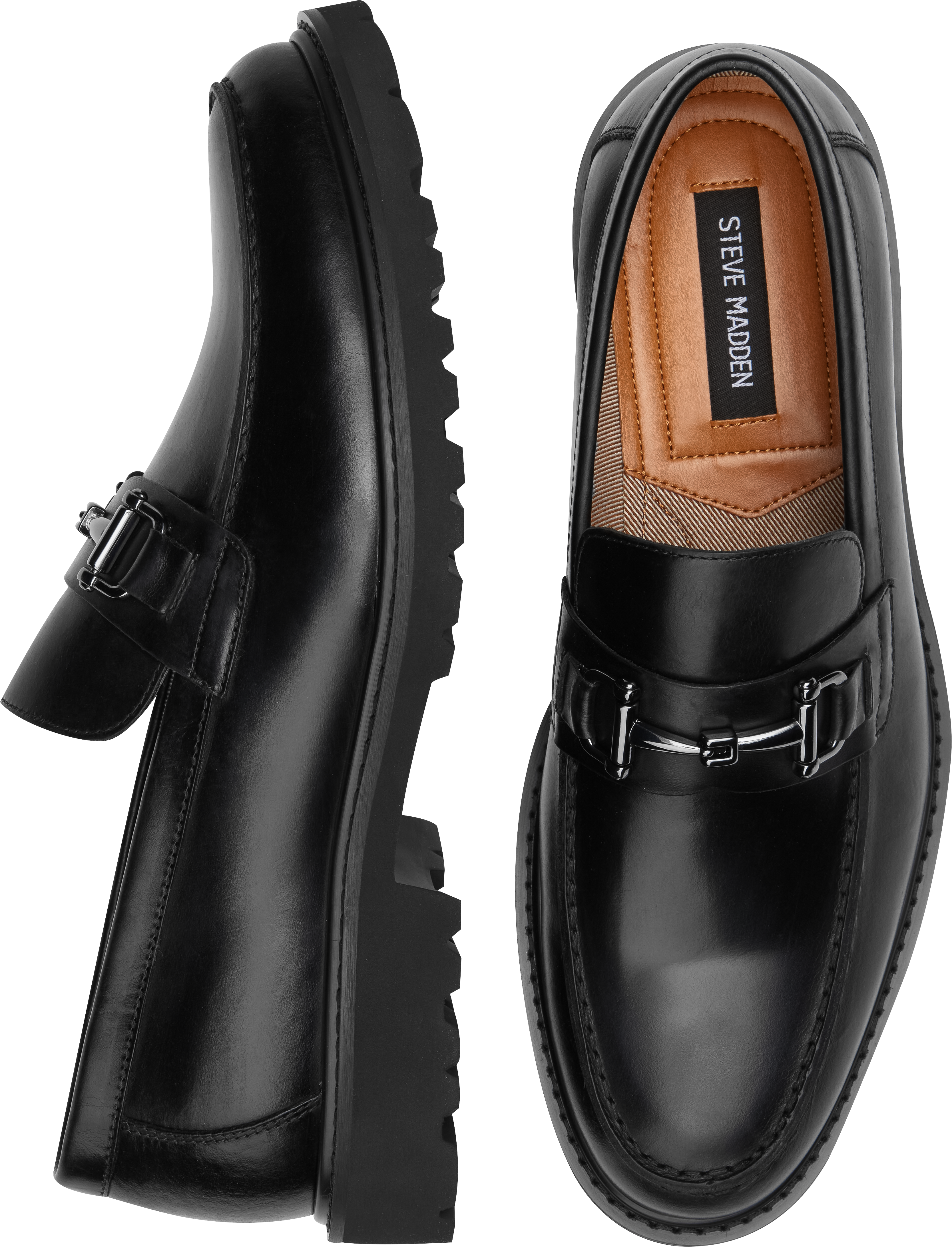 Steve Madden Kamran Horsebit Lug Loafers, Black