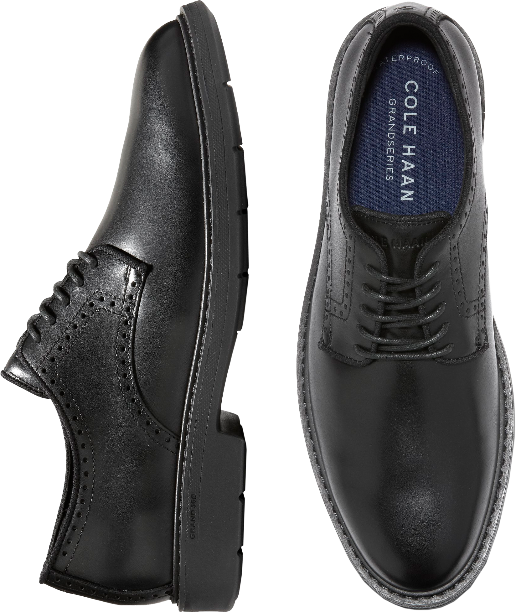 Cole Haan Go-To Waterproof Oxfords, Black - Men's Shoes | Men's Wearhouse