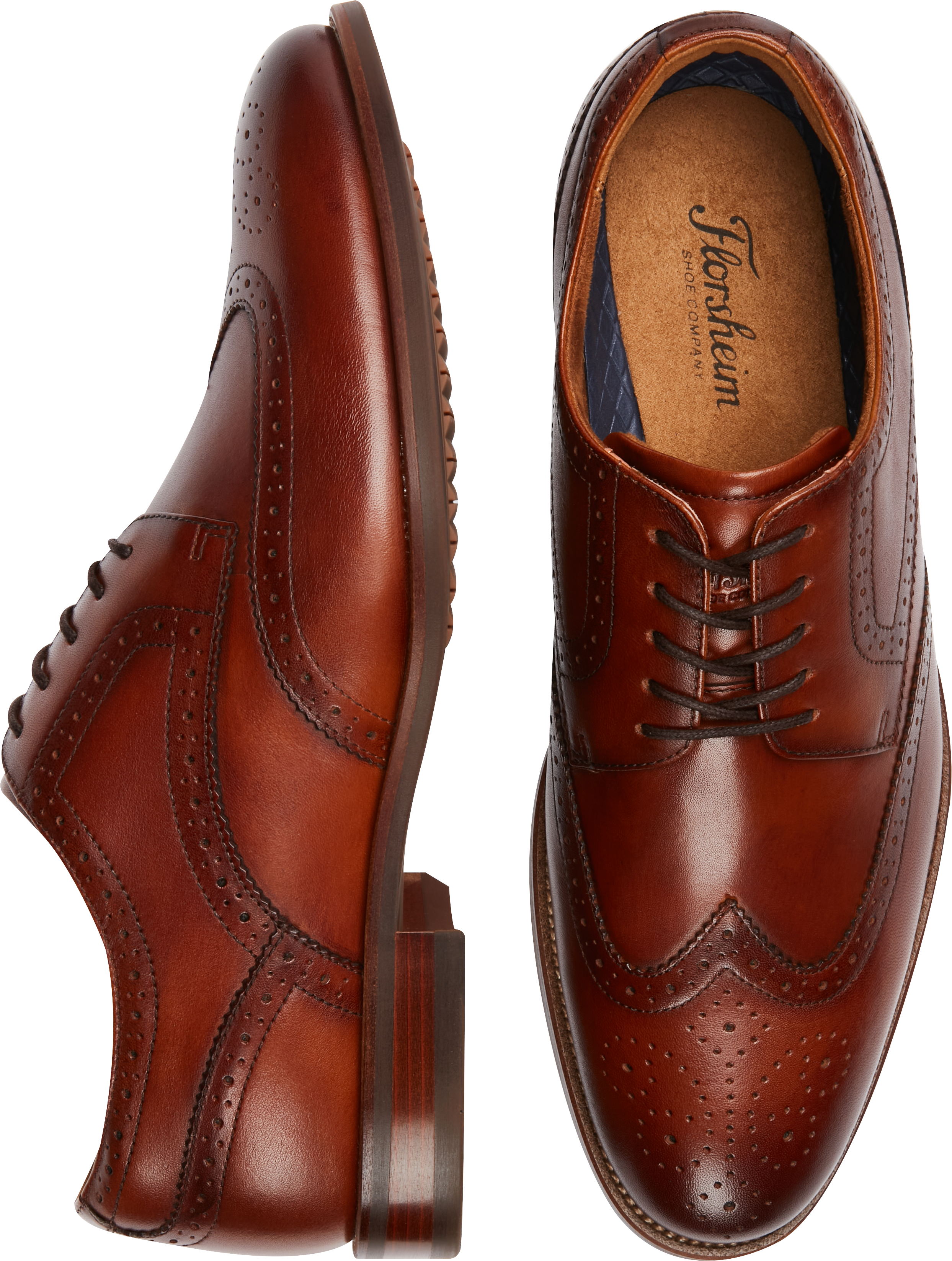 Florsheim Remi Wing Tip Oxfords, Cognac - Men's Shoes | Men's Wearhouse