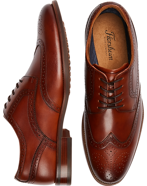 Florsheim Remi Wing Tip Oxfords, Cognac - Men's Shoes | Men's Wearhouse