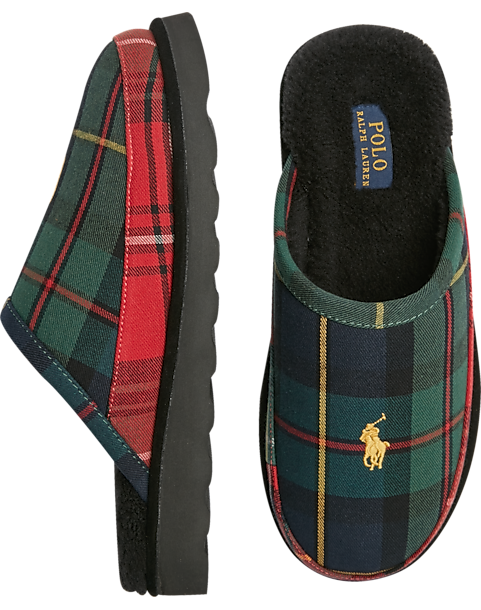 Polo Ralph Lauren Clog Slippers, Multi Tartan Plaid - Men's Shoes | Men ...