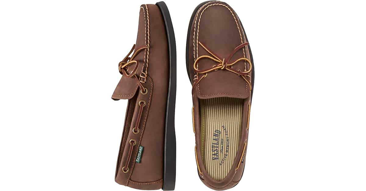 Eastland Yarmouth Camp Moc Toe Boat Shoes, Brown Men's Shoes Men's