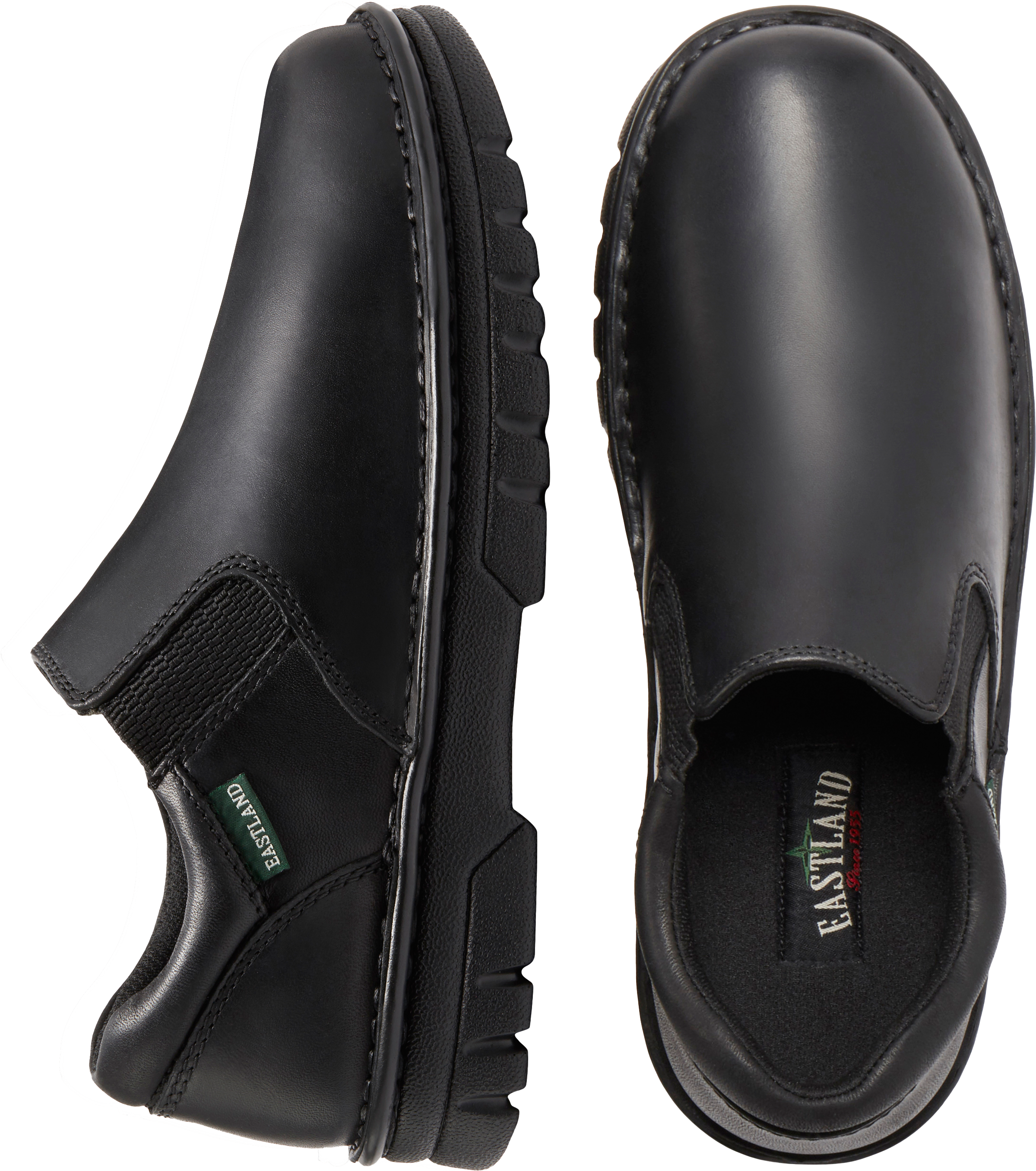 Eastland Newport Twin Gore Plain Toe Slip Ons, Black - Men's Shoes ...