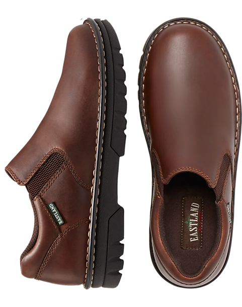Eastland Newport Twin Gore Plain Toe Slip Ons, Brown - Men's Shoes ...