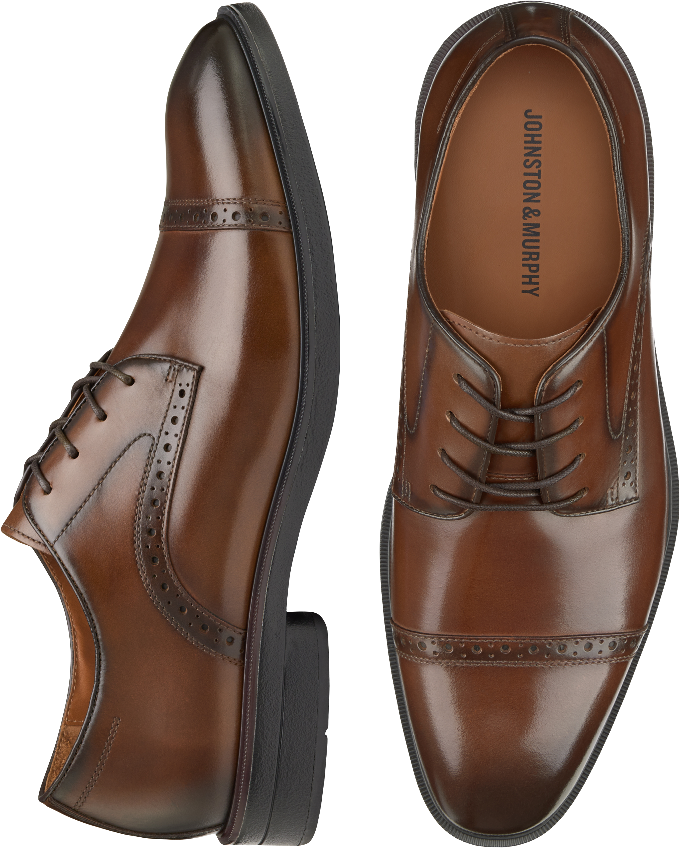 Johnston & Murphy Ronan Cap Toe Oxfords, Tan - Men's Shoes | Men's ...