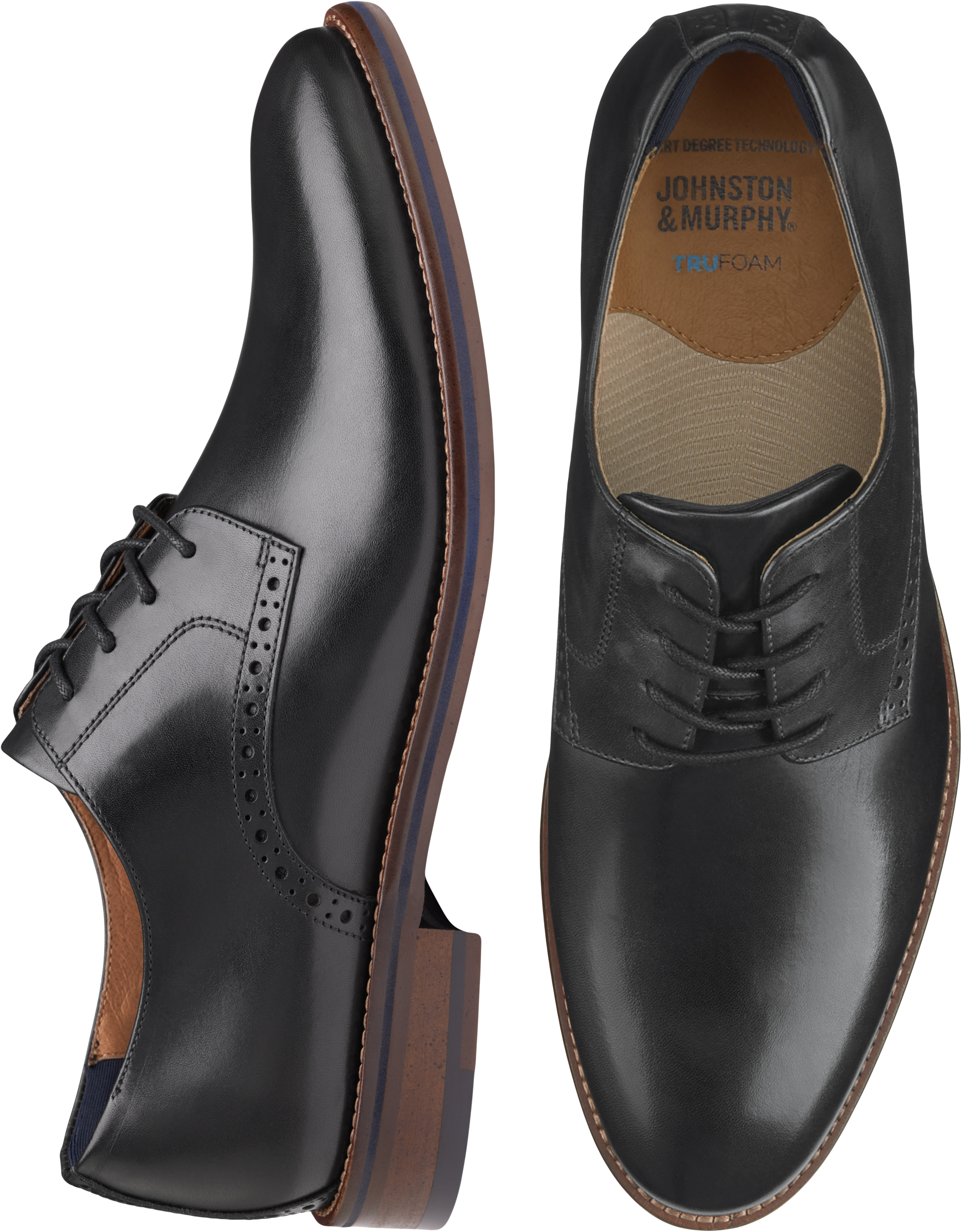 Johnston & Murphy Conrad 2.0 Plain Toe Oxfords, Black - Men's Shoes ...