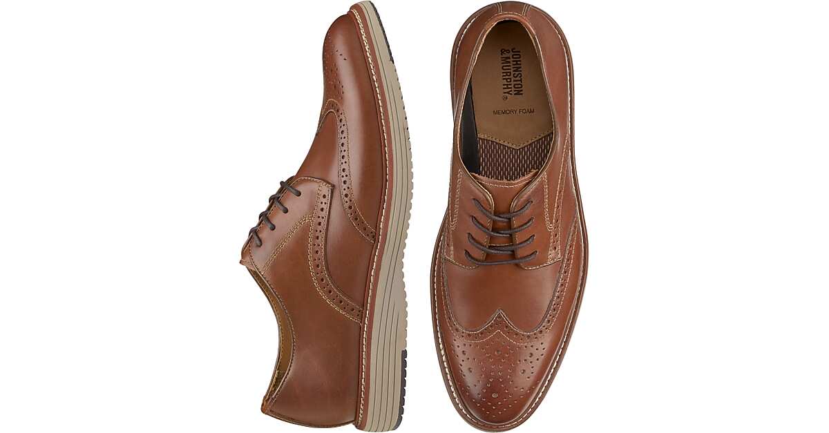Johnston & Murphy Upton Wingtip Oxfords, Tan Men's Shoes Men's