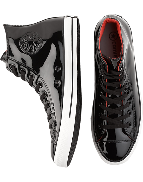 Black Patent Leather High-Top Tennis Shoes - Men's Casual Shoes - Converse  | Men's Wearhouse