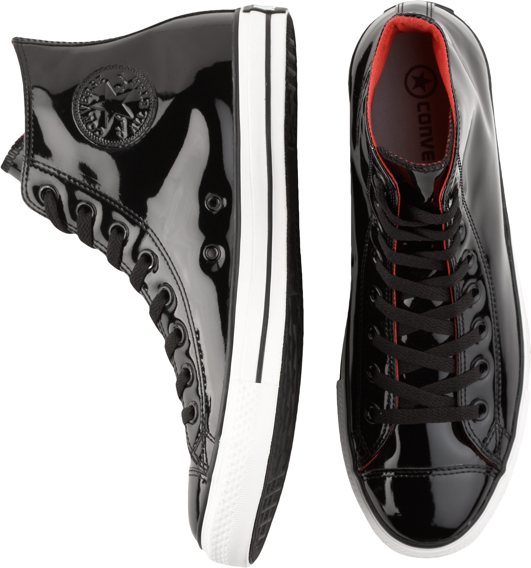 Black Patent Leather High-Top Tennis 