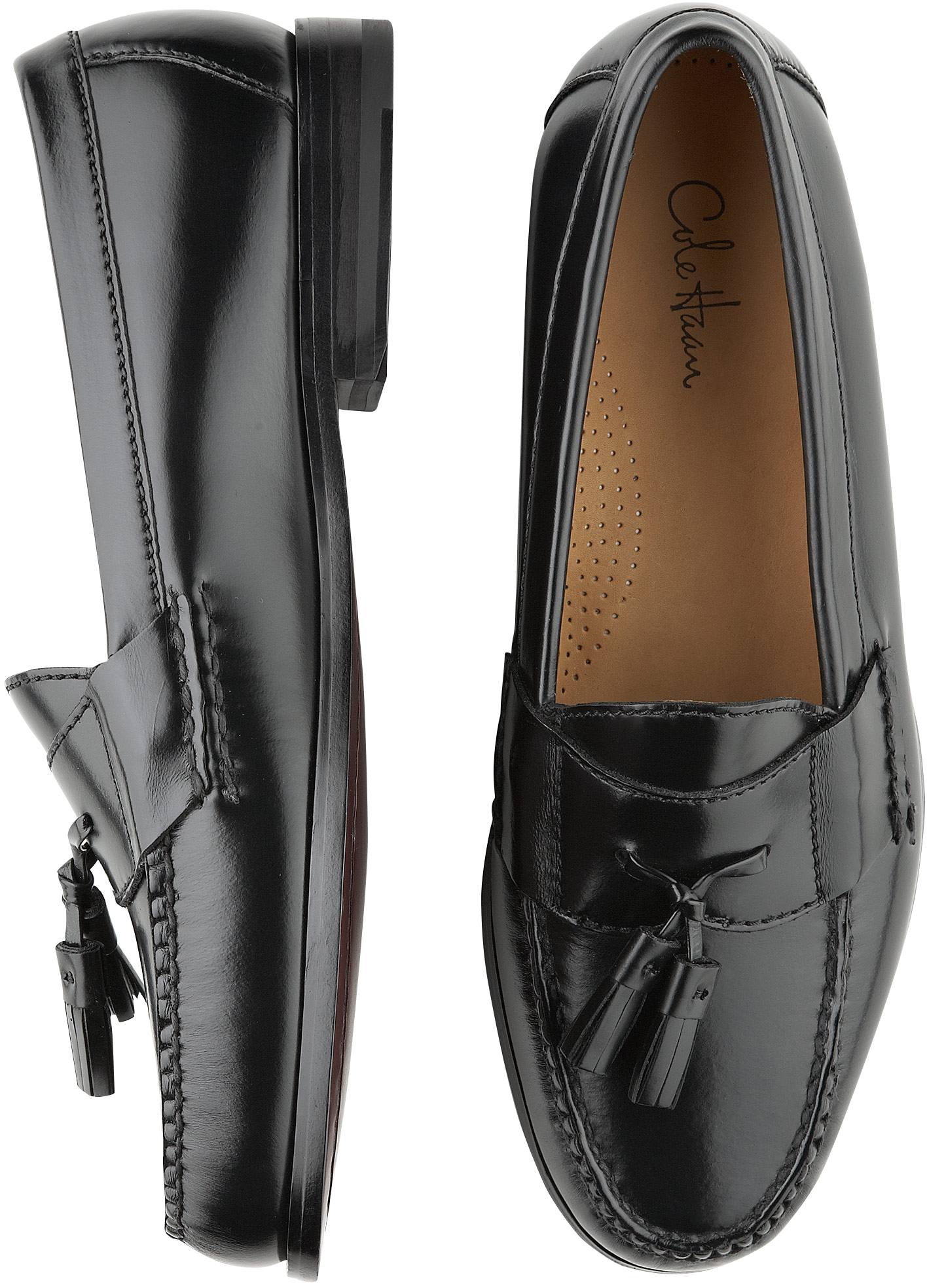 cole haan black tassel loafers