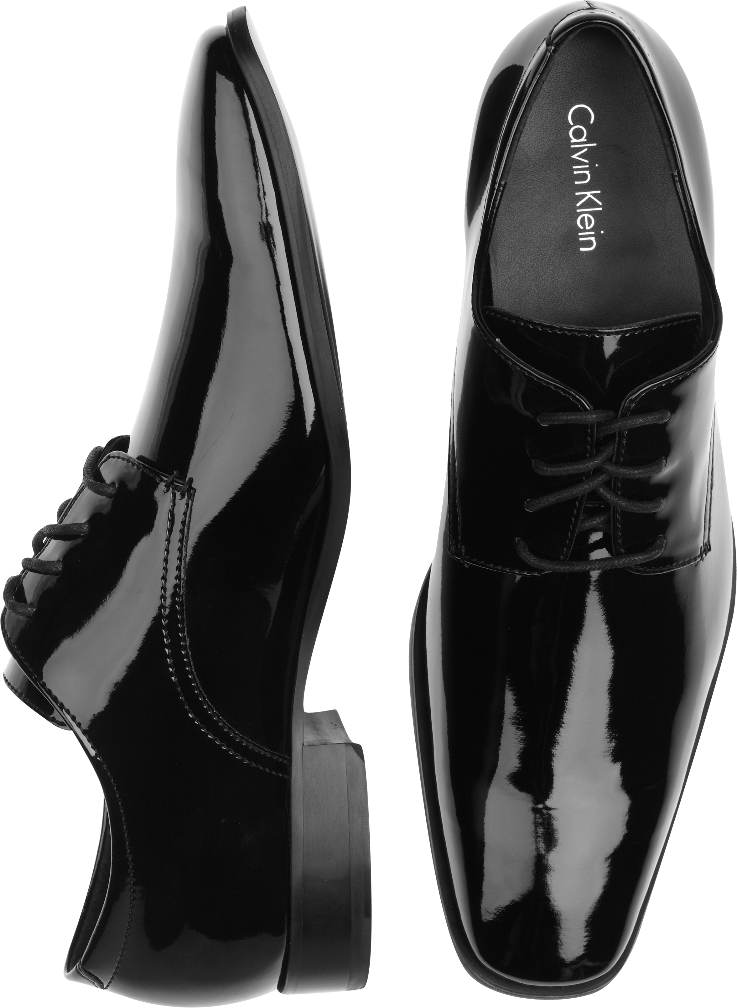calvin klein men's gareth 2 patent tuxedo oxford
