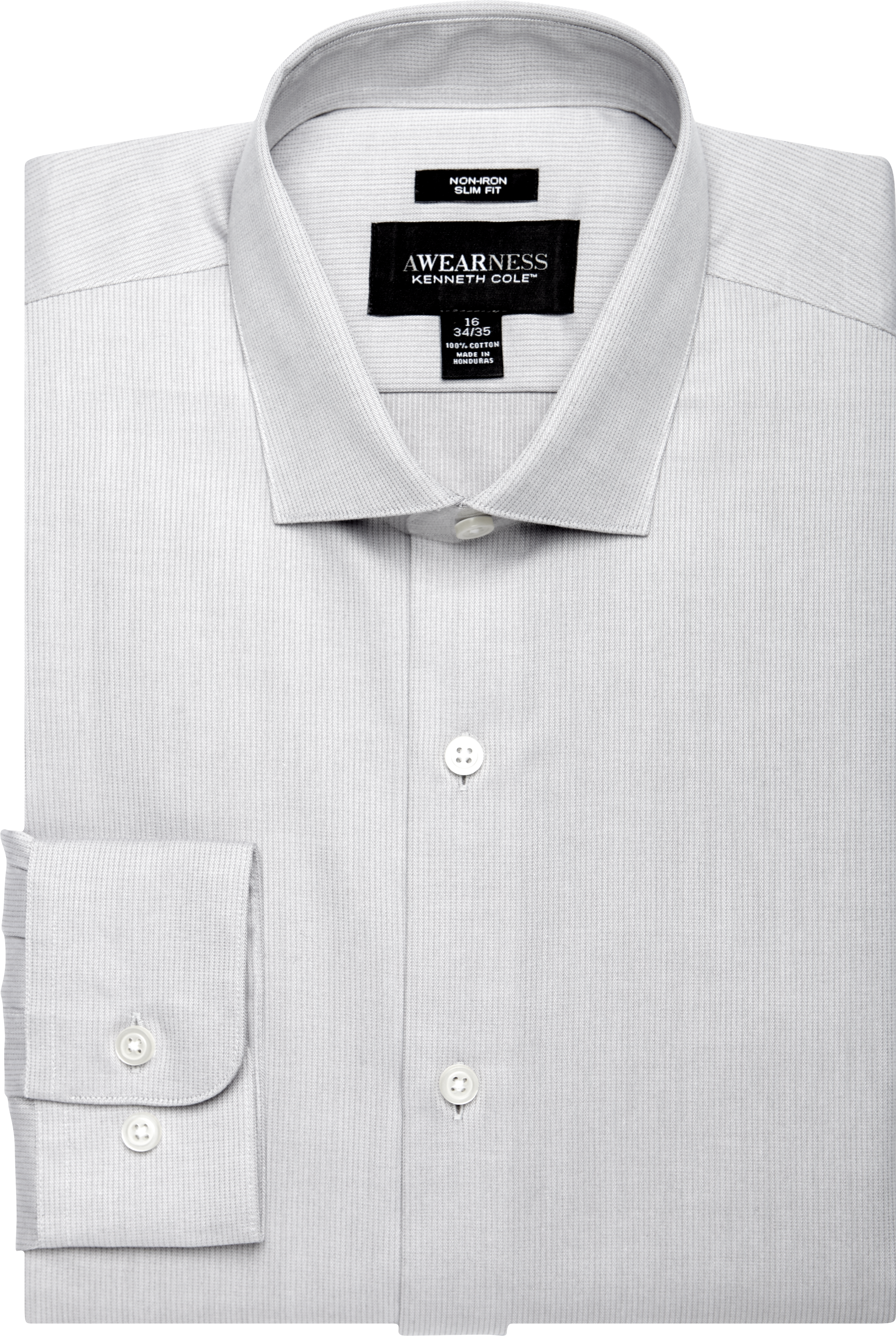 Awearness Kenneth Cole Light Gray Slim Fit Dress Shirt - Men's Sale ...