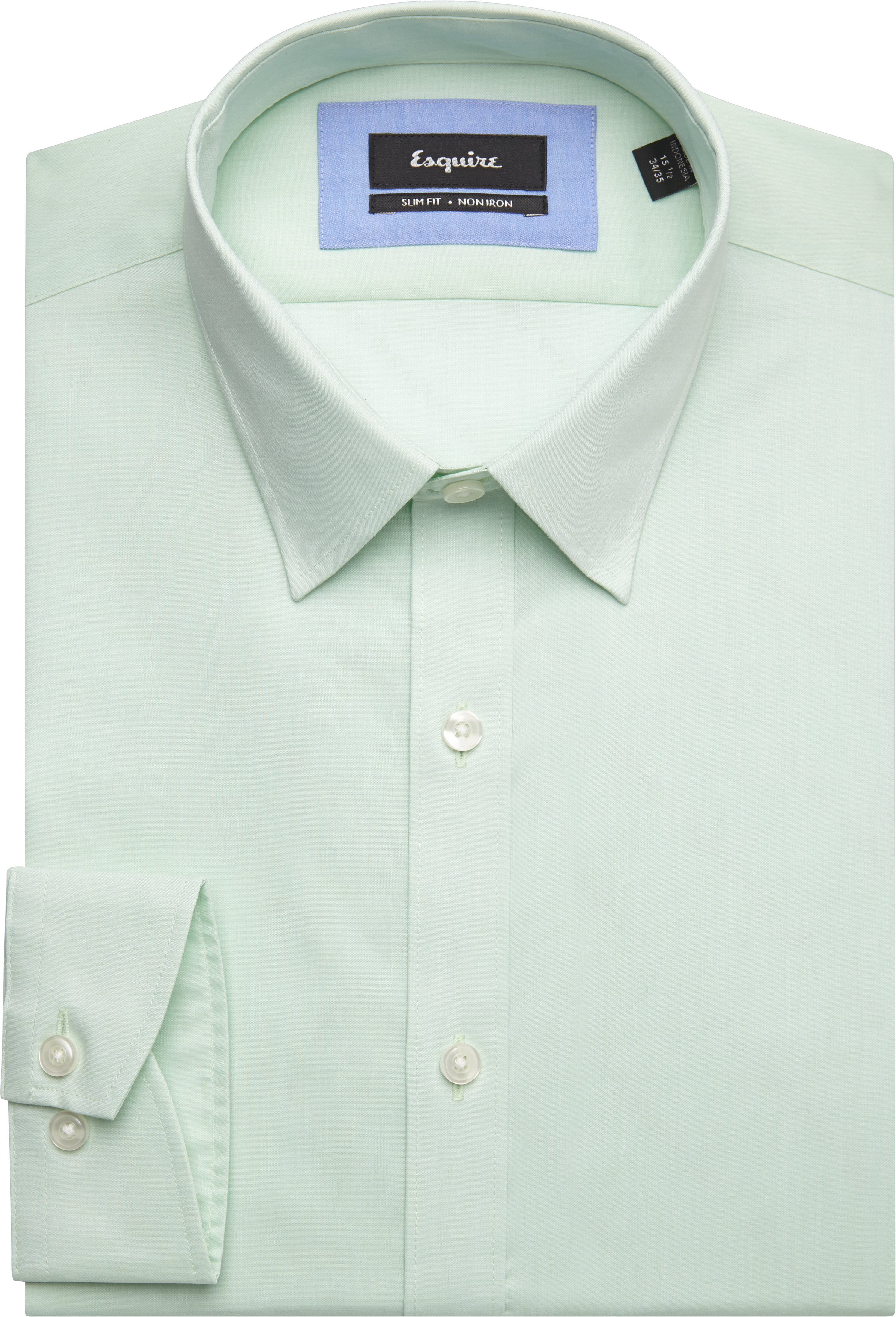 Esquire Light Green Slim Fit Non-Iron Dress Shirt - Men's Sale | Men's ...