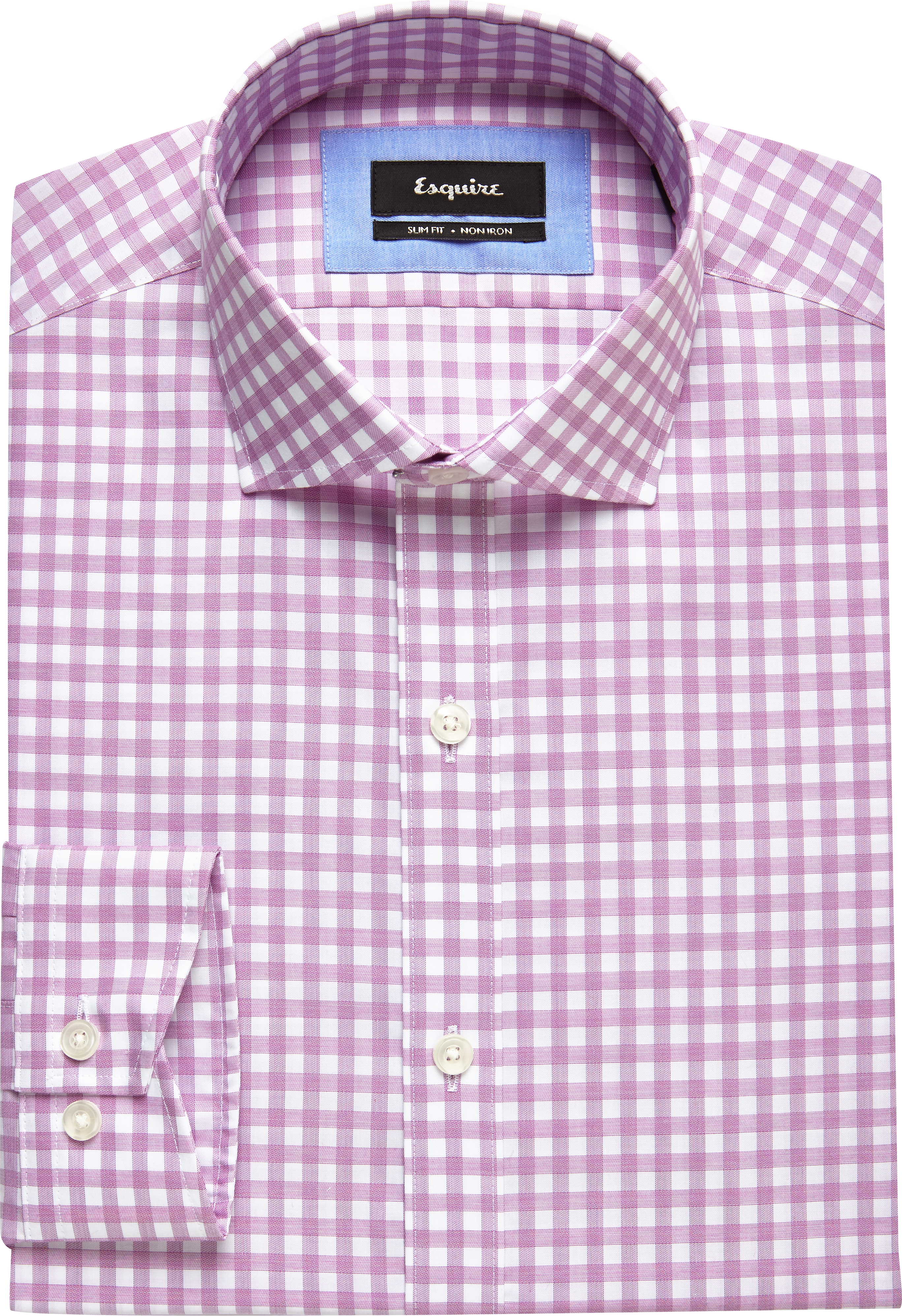 mens pink check dress shirt