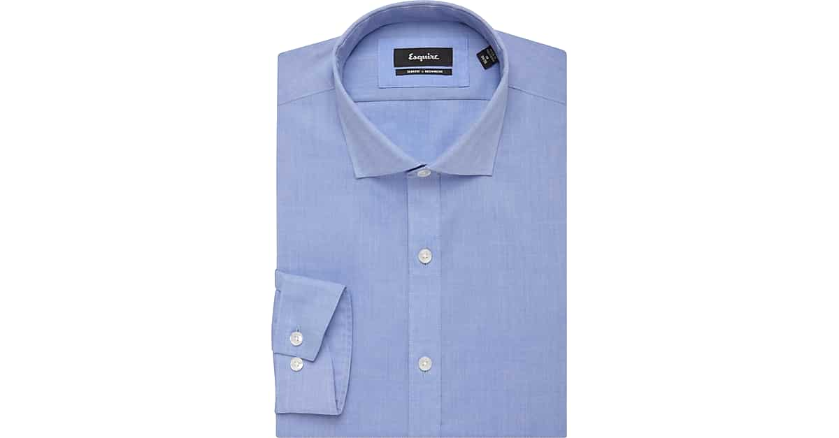 Esquire Blue Slim Fit Non-Iron Dress Shirt - Men's Sale | Men's Wearhouse