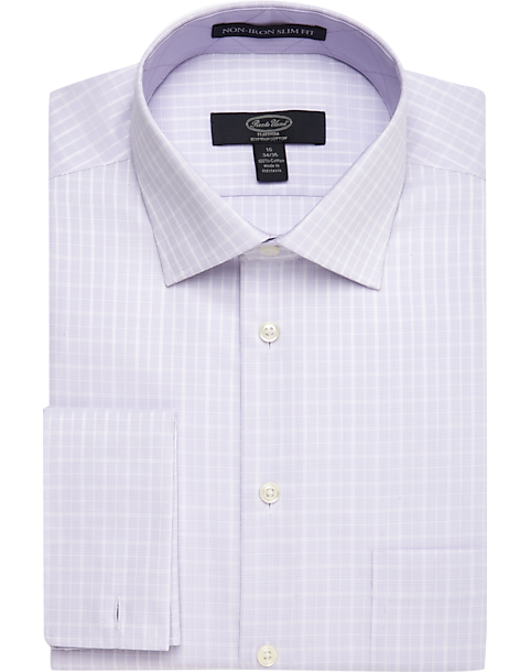 Pronto Uomo Platinum Dress Shirt, Lavender Plaid - Men's Sale | Men's Wearhouse