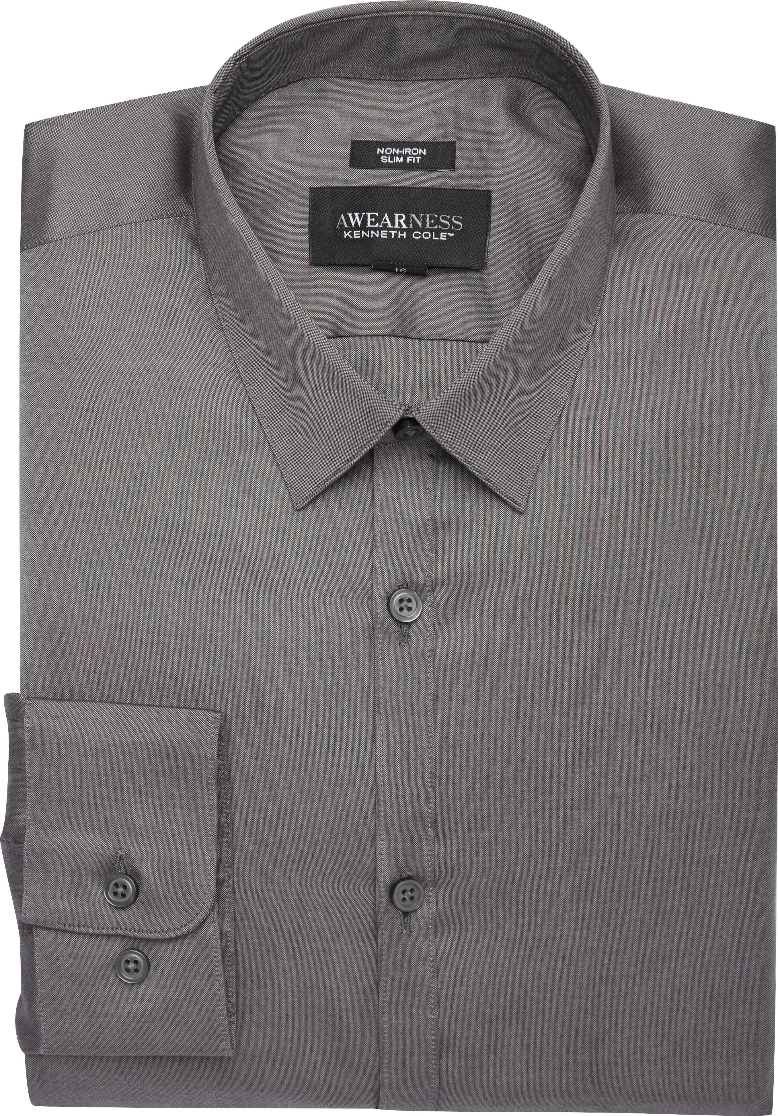 Awearness Kenneth Cole Charcoal Slim Fit Dress Shirt - Men's Sale | Men ...