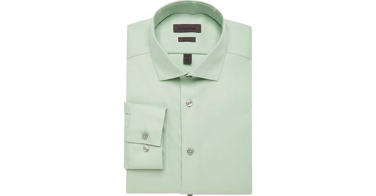 Calvin Klein Sage Green Slim Fit Dress Shirt Men's Sale Men's Wearhouse