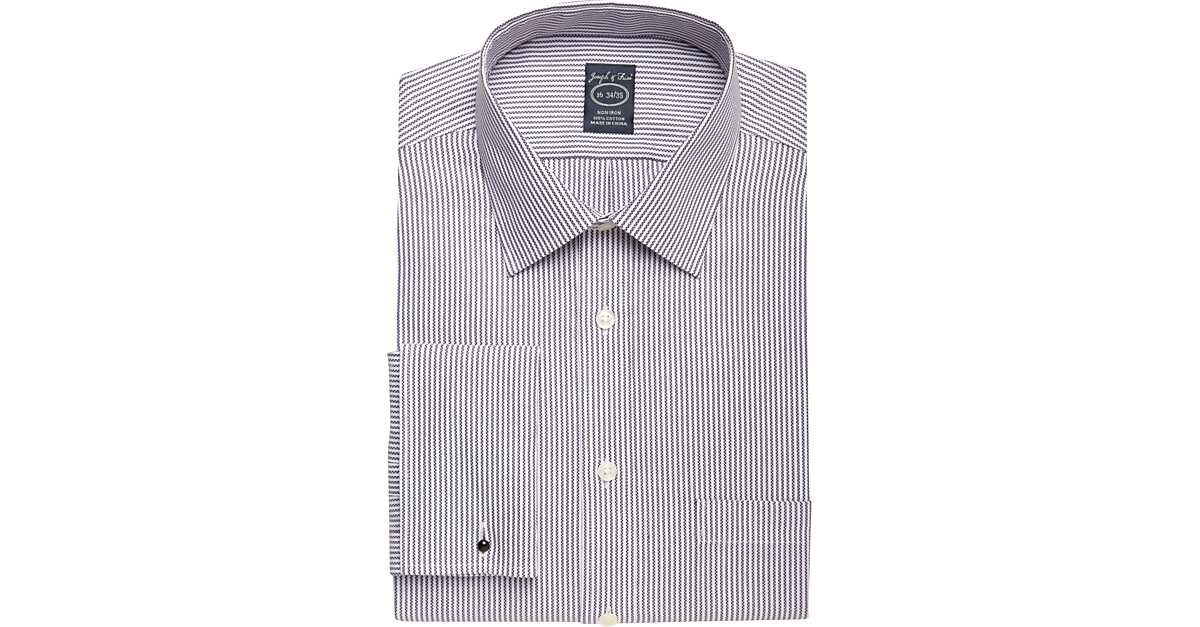 Joseph & Feiss Purple Stripe French Cuff Modern Fit NonIron Dress