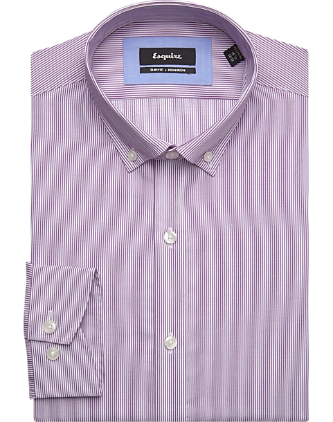 Esquire Lilac Stripe Slim Fit Non-Iron Dress Shirt - Men's Sale | Men's ...