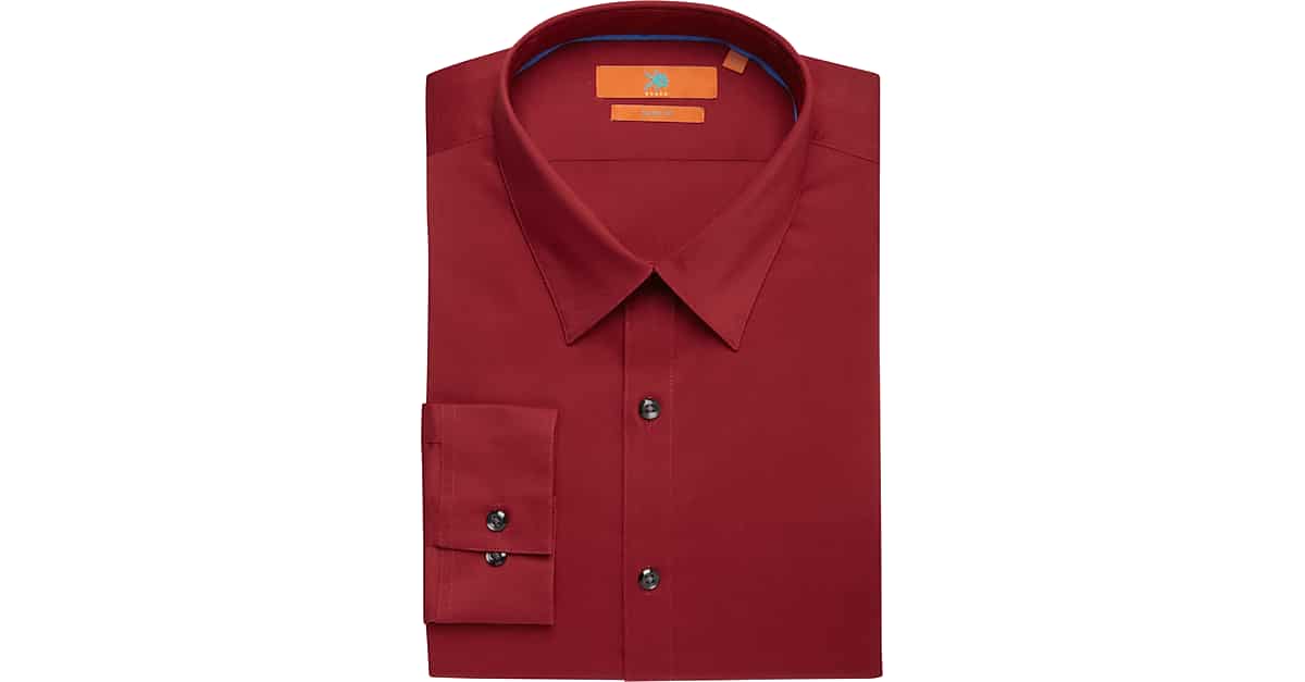 Egara Burgundy Slim Fit Dress Shirt - Men's Sale | Men's Wearhouse