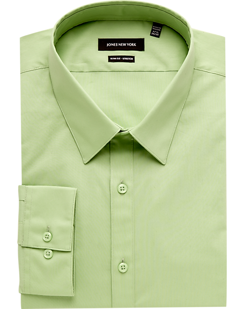 Jones New York Light Green Slim Fit Dress Shirt - Men's Sale | Men's ...