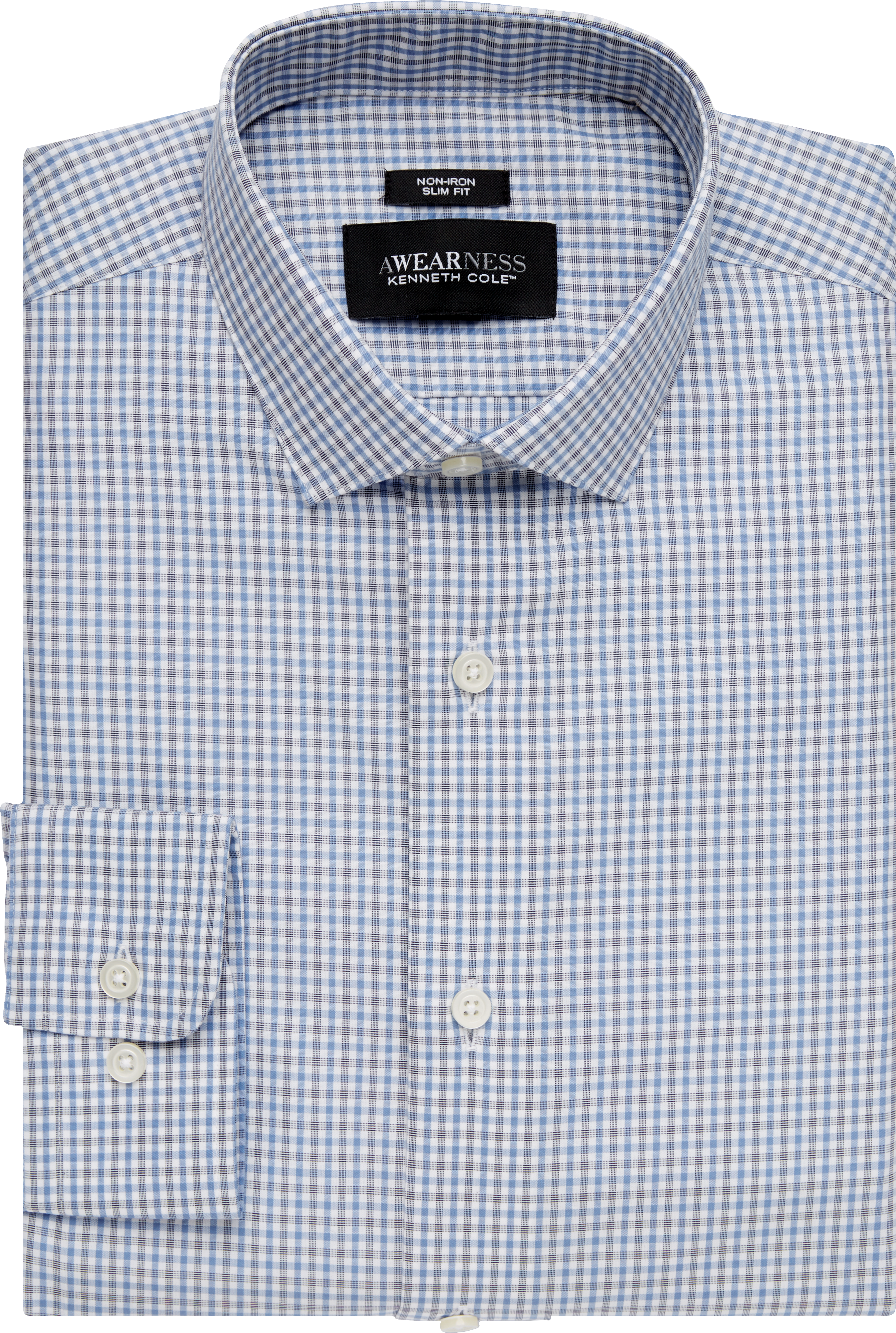 Blue Checkered Herringbone Twill Business Dress Shirt Shepherd Plaid & Checks SC 