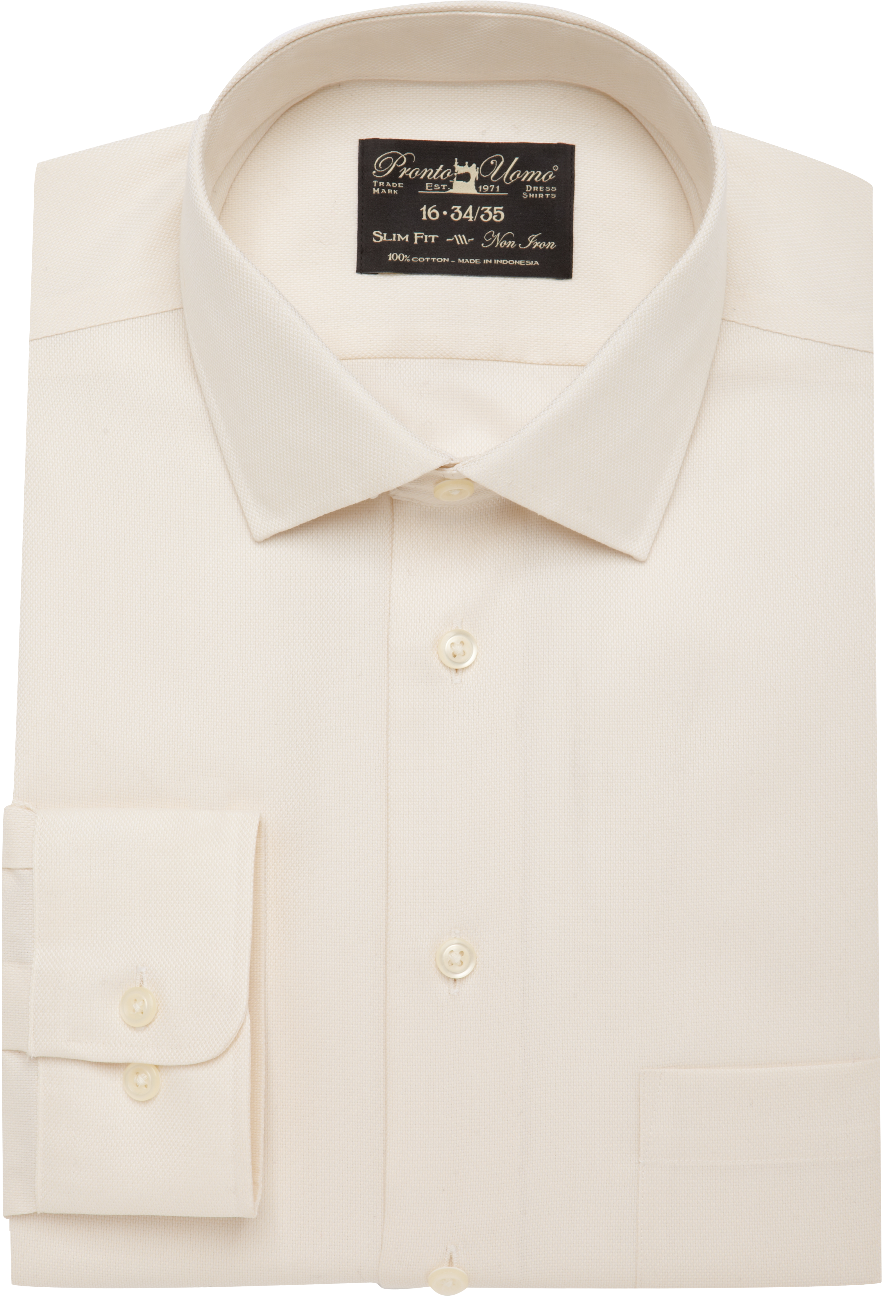 ecru slim fit dress shirt