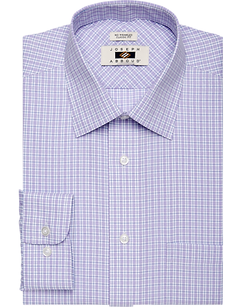 Joseph Abboud Purple Check Classic Fit Dress Shirt - Men's Sale | Men's ...