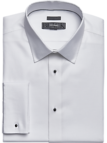 BLACK by Vera Wang Slim Fit Corded Stripe French Cuff Tuxedo Formal Shirt, White