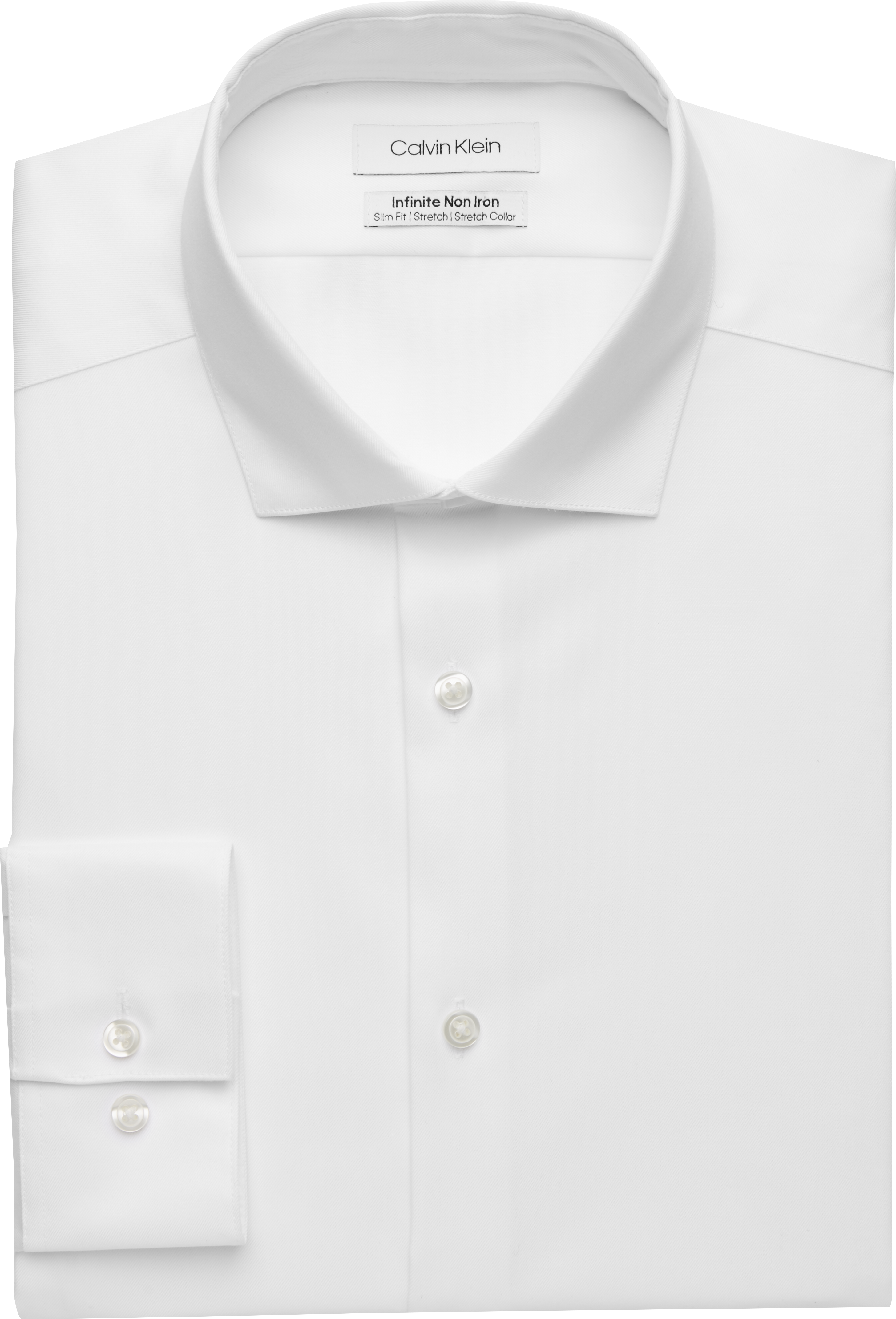 tweede doel proza Calvin Klein Infinite Non-Iron Slim Fit Stretch Collar Dress Shirt, White -  Men's Suits | Men's