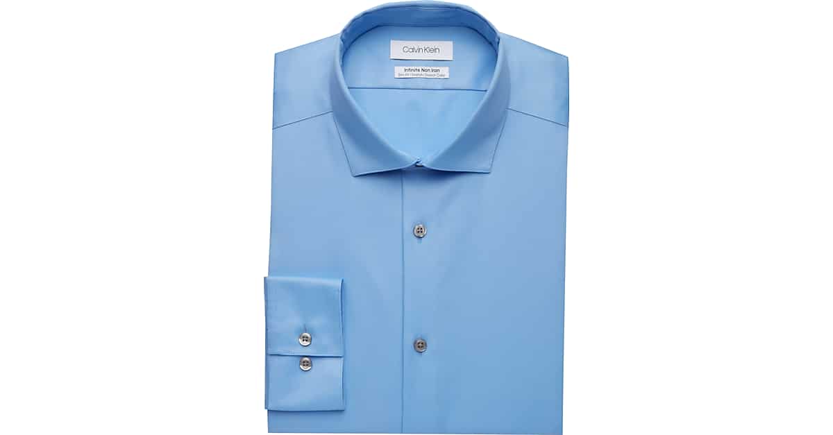 Calvin Klein Infinite Non-Iron Light Blue Slim Fit Stretch Dress Shirt -  Men's Shirts | Men's Wearhouse