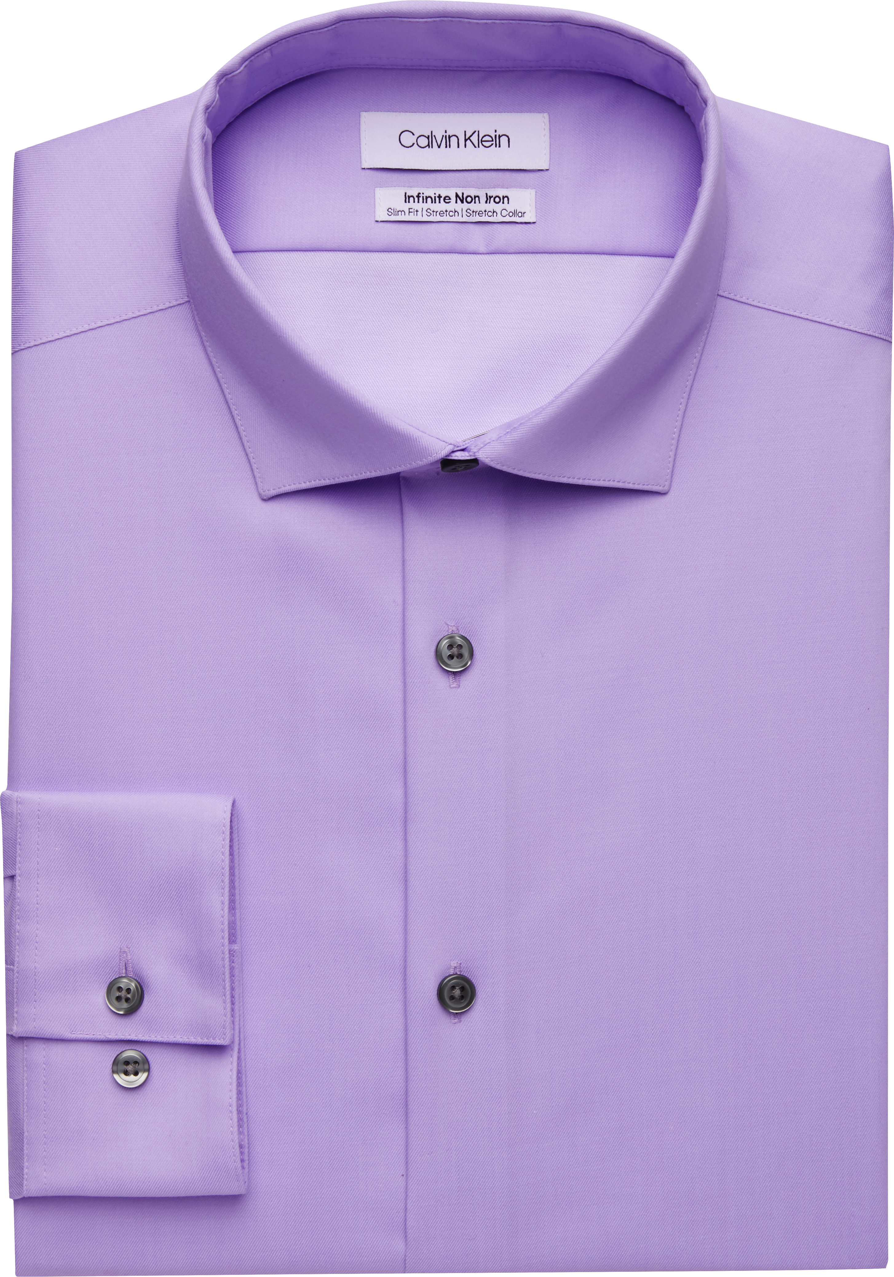 Calvin Klein Infinite Non-Iron Slim Fit Collar Dress Shirt, Purple Men's |