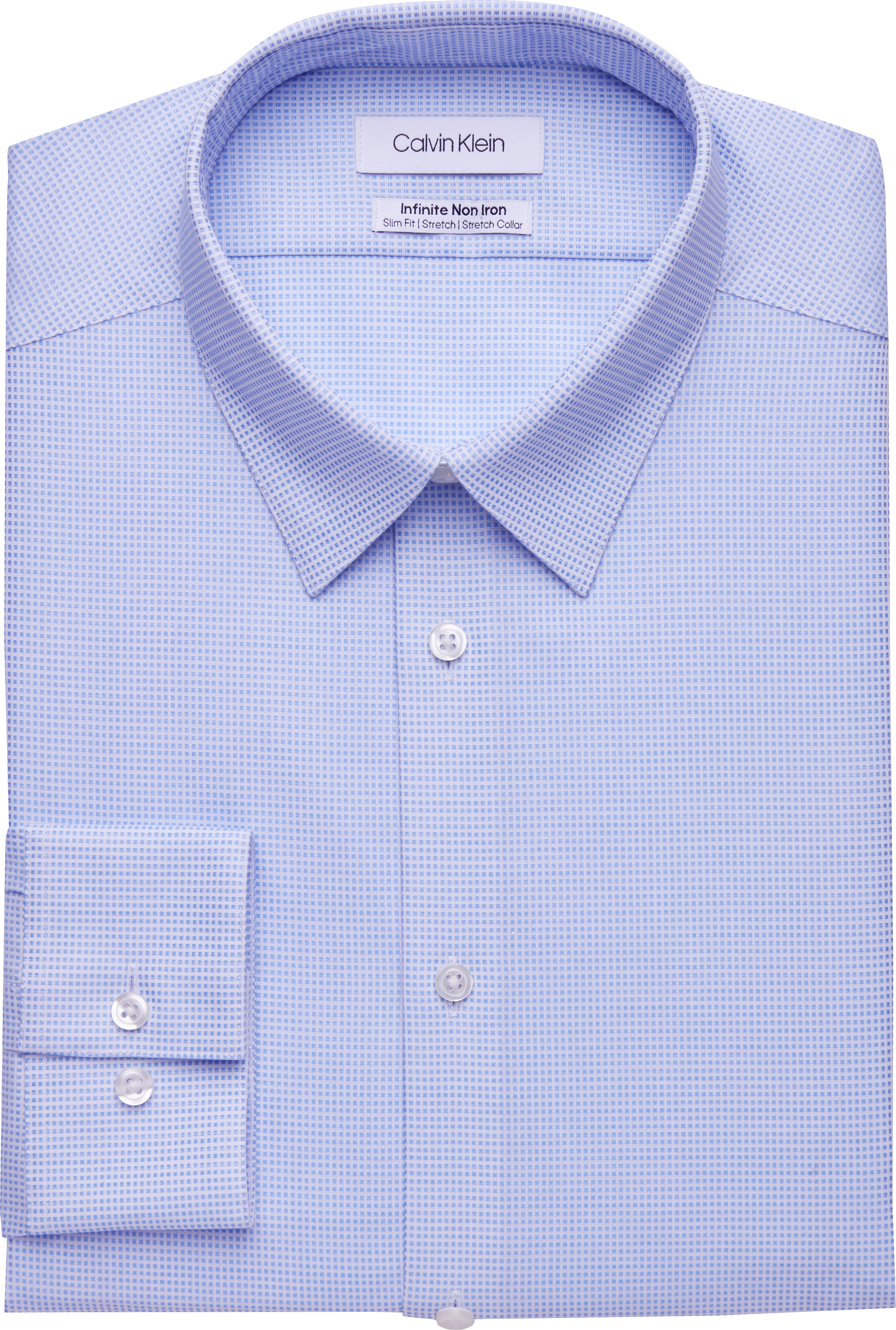 Calvin Klein Infinite Non-Iron Slim Fit Stretch Collar Dress Shirt, Blue  Micro-Dot - Men's Featured