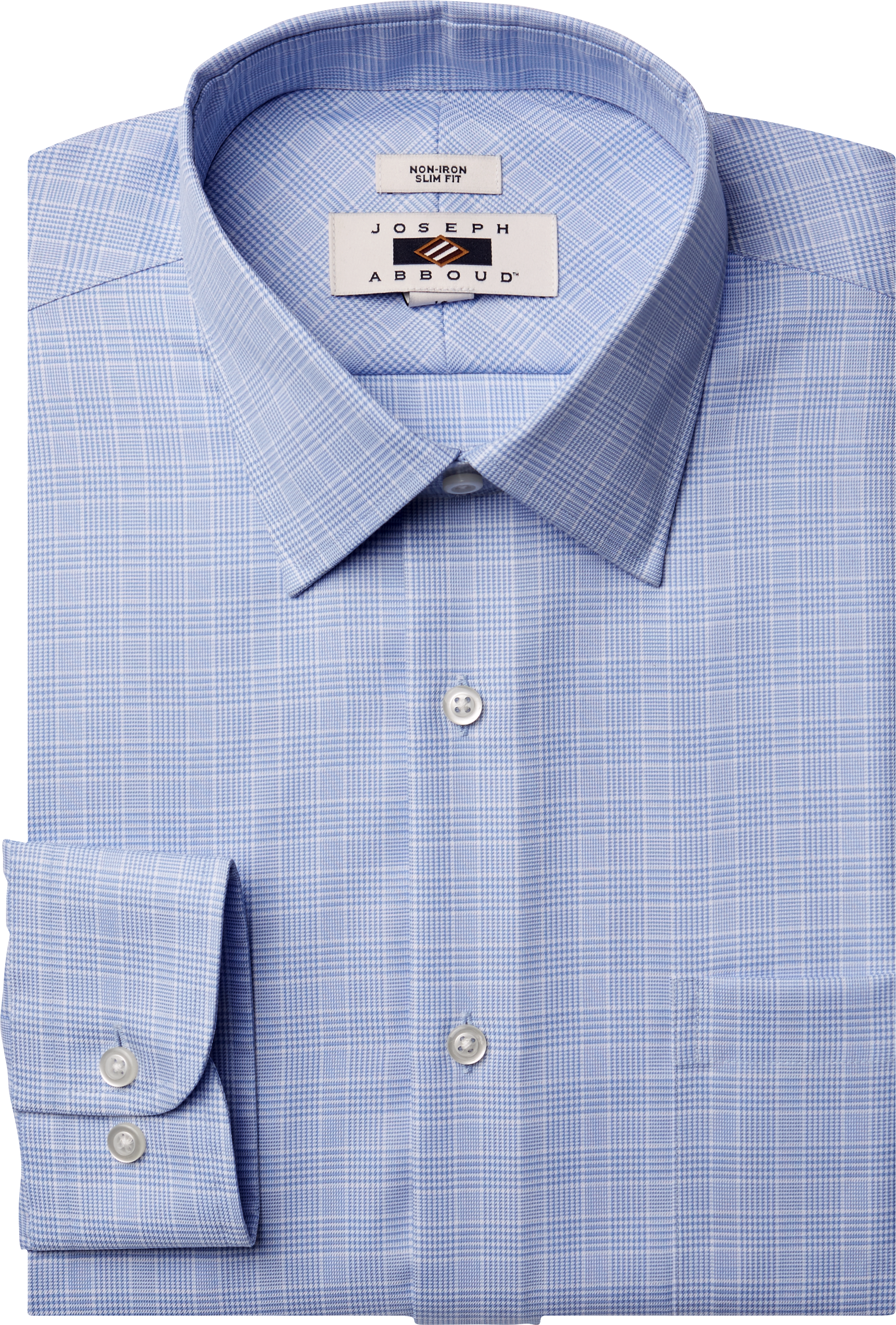 Joseph Abboud Blue Plaid Slim Fit Dress Shirt - Men's Sale | Men's ...