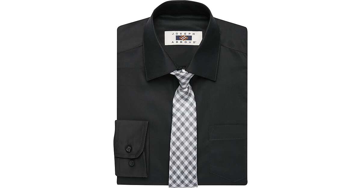 Joseph Abboud Boys Black Dress Shirt & Bow Tie Set Men's Big & Tall