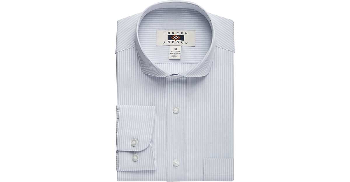 Joseph Abboud Boys Gray Dobby Stripe Dress Shirt Men S Clothing Men S Wearhouse