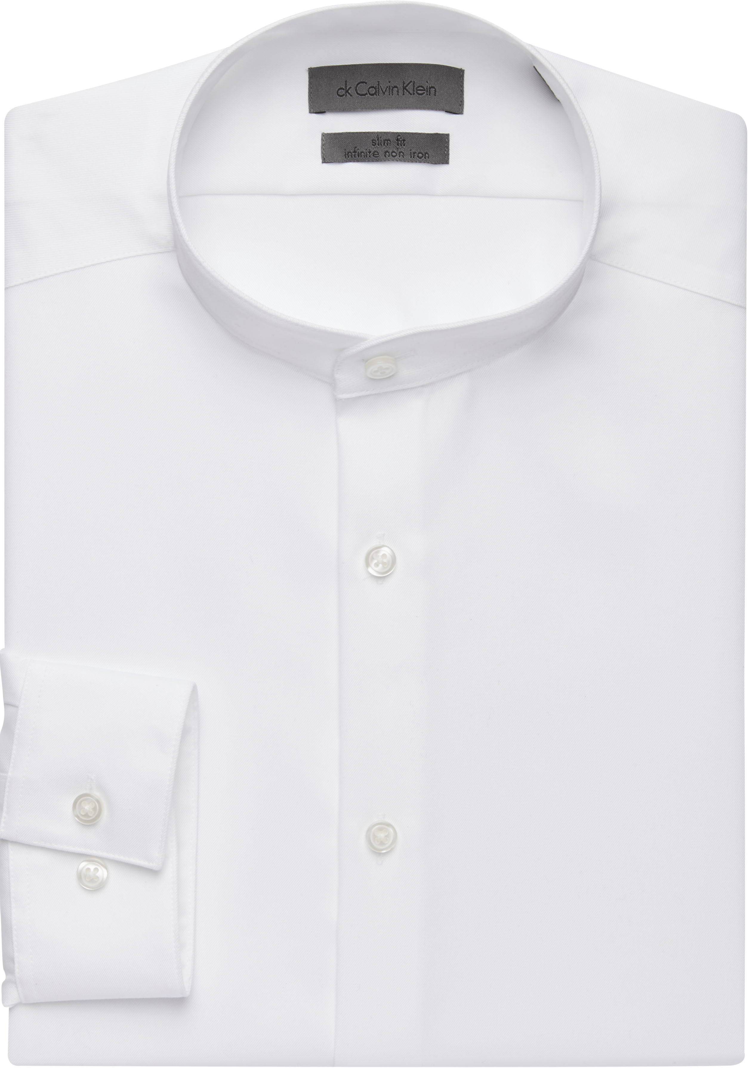 slim fit band collar shirt