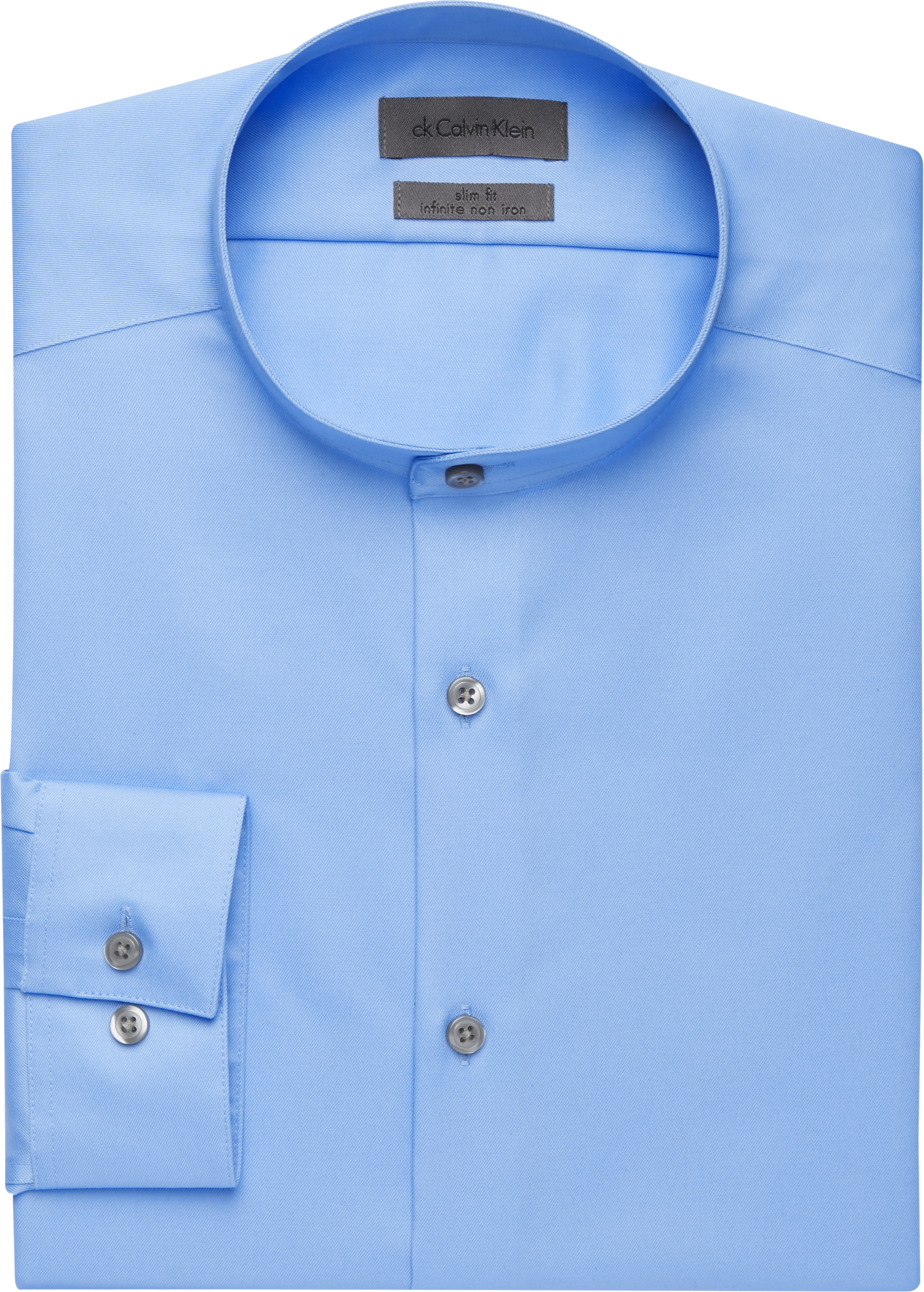 Calvin Klein Infinite Light Blue Slim Fit Banded Collar Dress Shirt ...