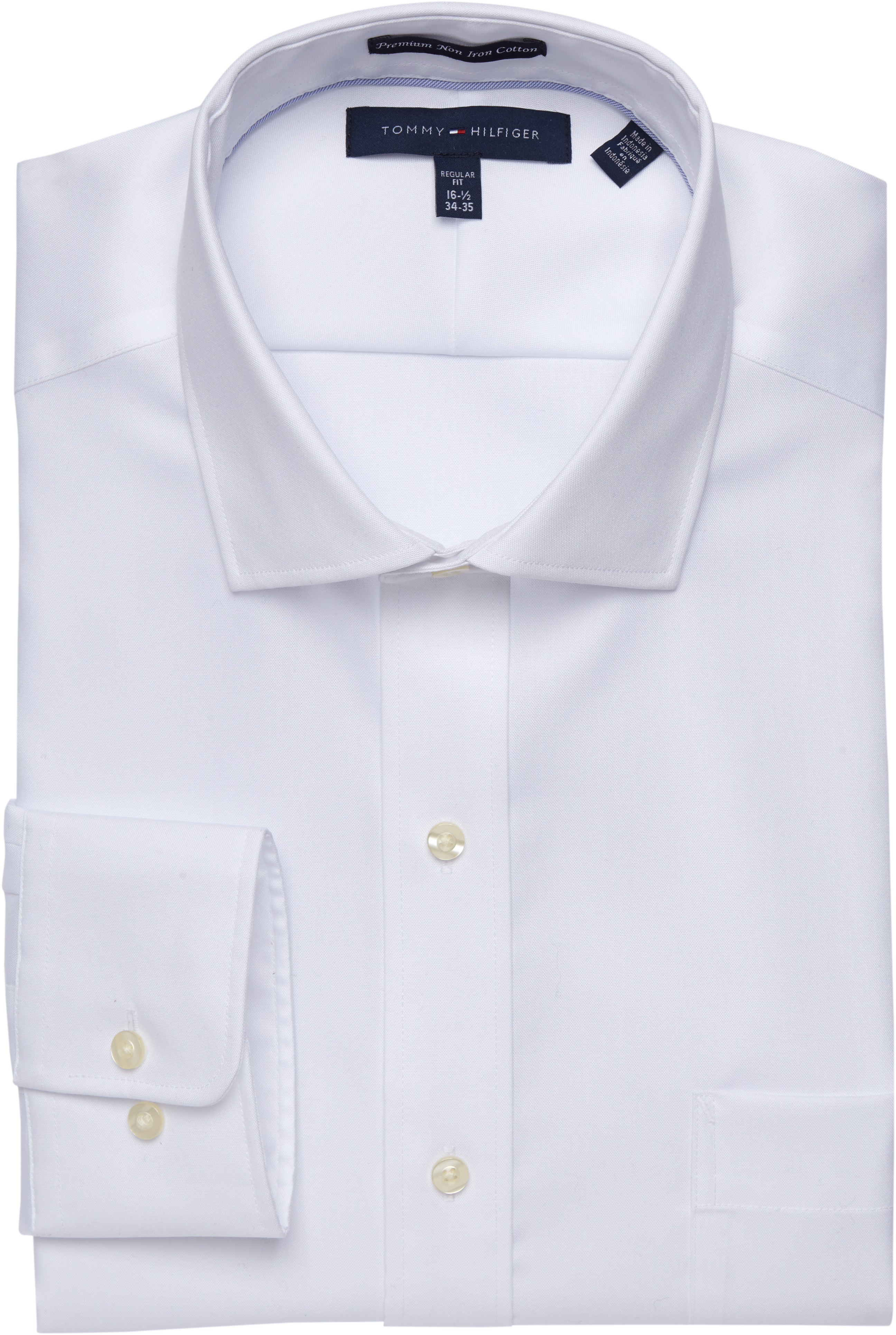 945 Misforståelse At sige sandheden Tommy Hilfiger White Classic Fit Dress Shirt - Men's Sale | Men's Wearhouse