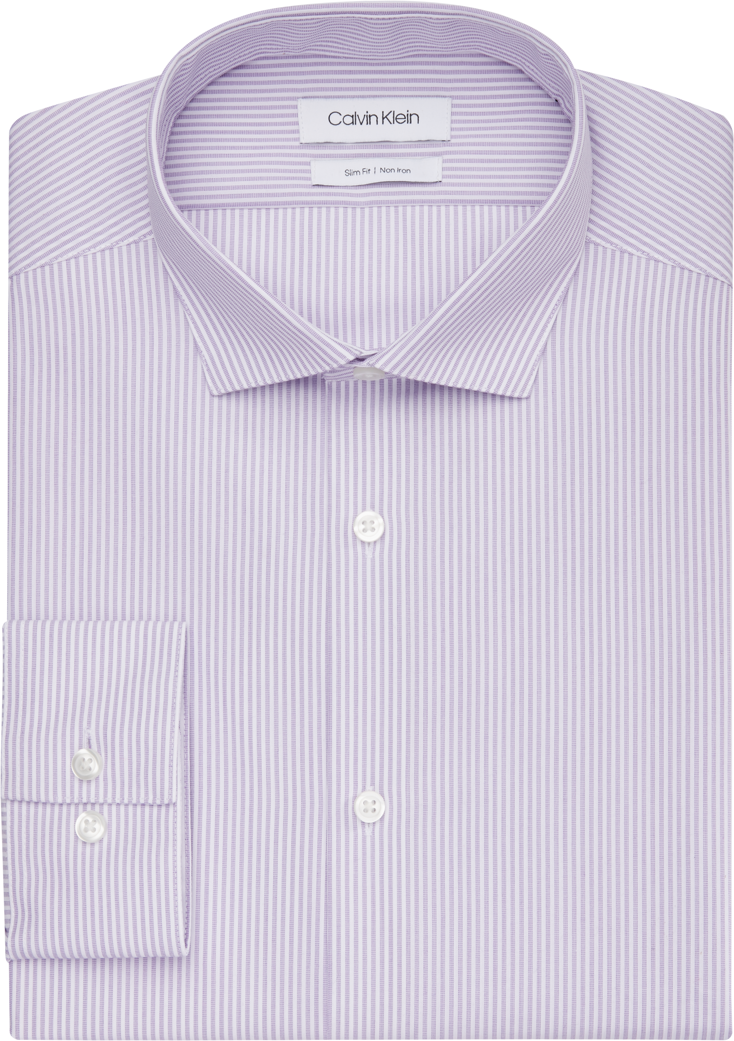 Calvin Klein Wisteria Lavender Stripe Slim Fit Dress Shirt - Men's Sale ...