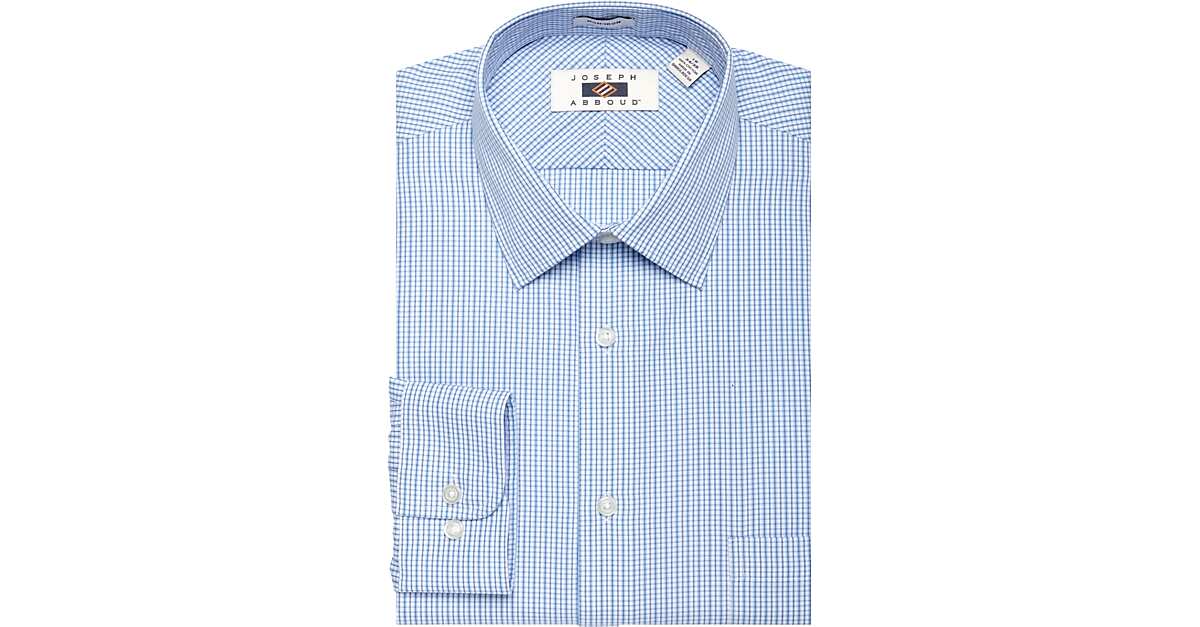 Joseph Abboud Egyptian Cotton Blue Check Dress Shirt - Men's Sale | Men ...