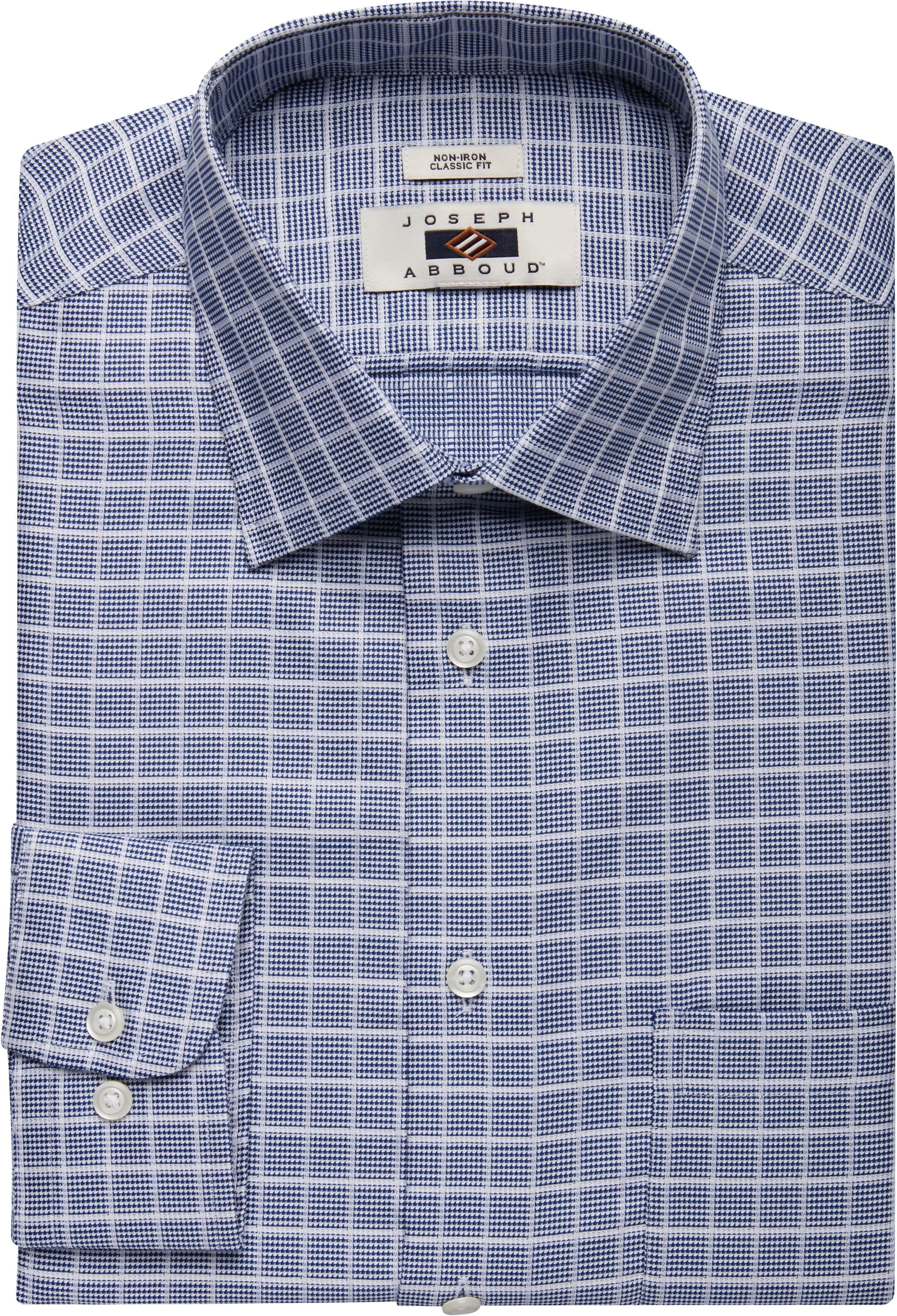 Joseph Abboud Navy Check Classic Fit Dress Shirt - Men's Sale | Men's ...