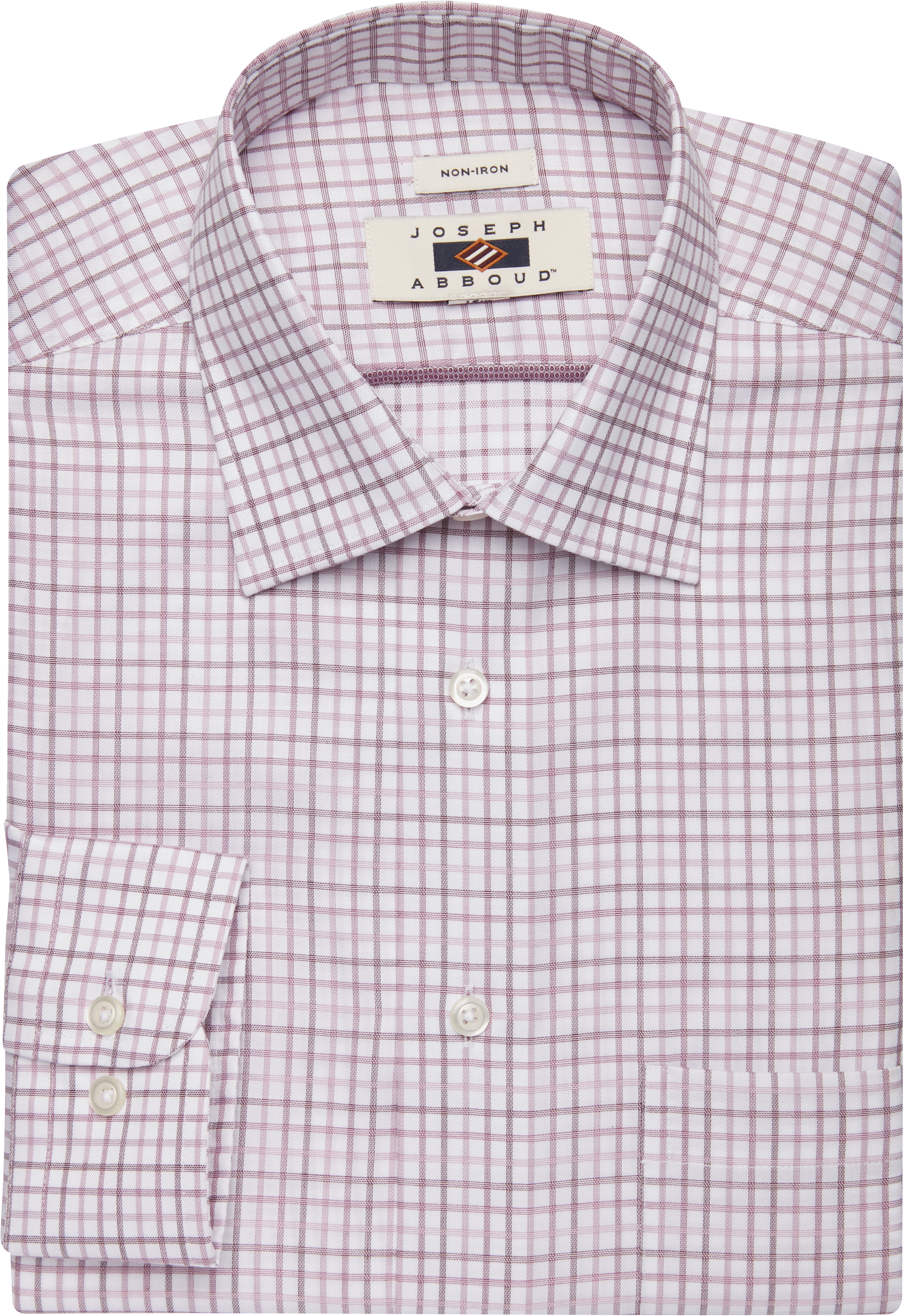 Joseph Abboud Burgundy Grid Dress Shirt - Men's Sale | Men's Wearhouse